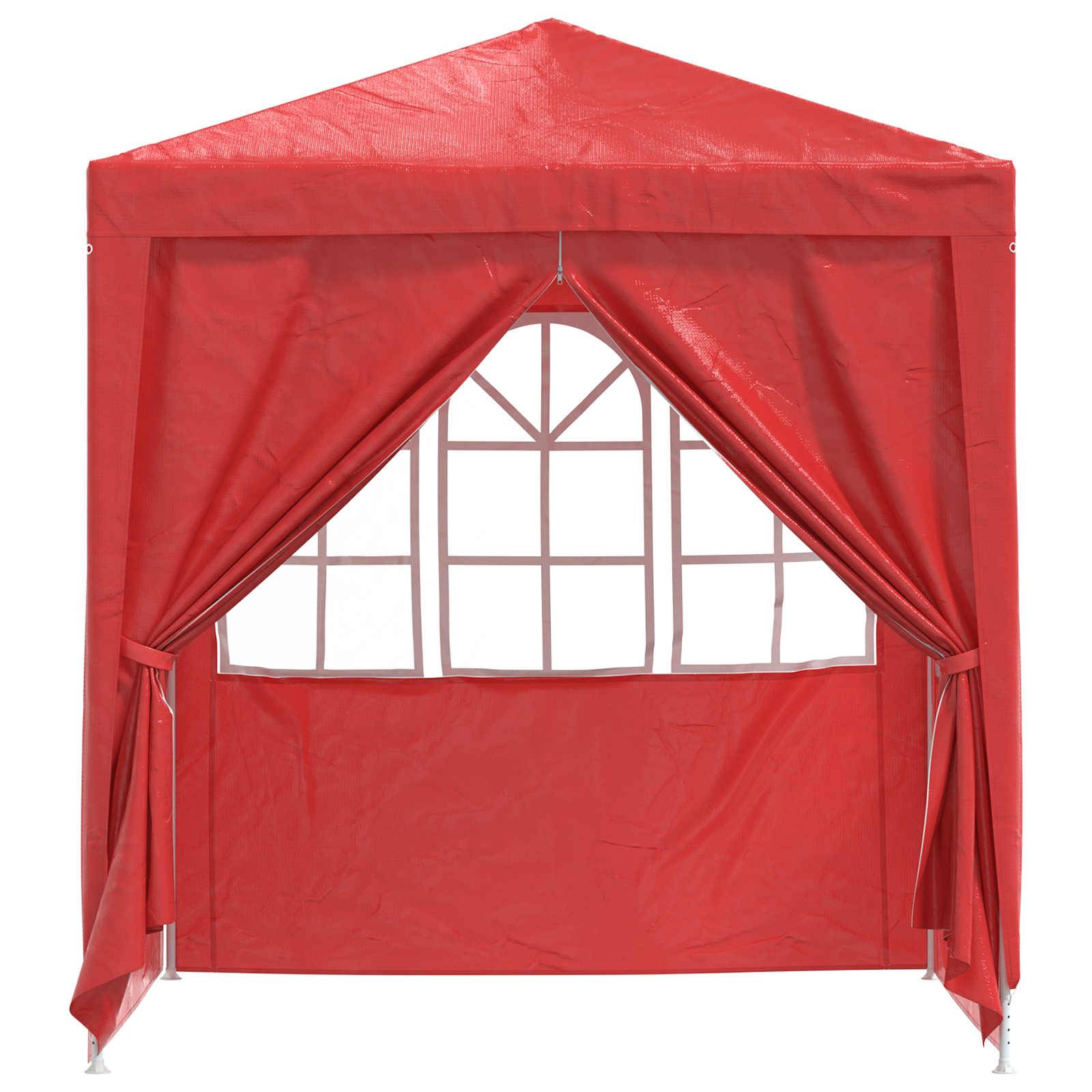 vidaXL Party-Zelt Rot 200 x 200 x 240 cm PE und Stahl