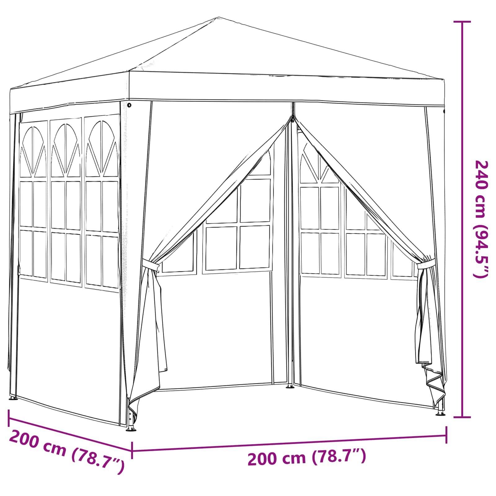vidaXL Party-Zelt Rot 200 x 200 x 240 cm PE und Stahl
