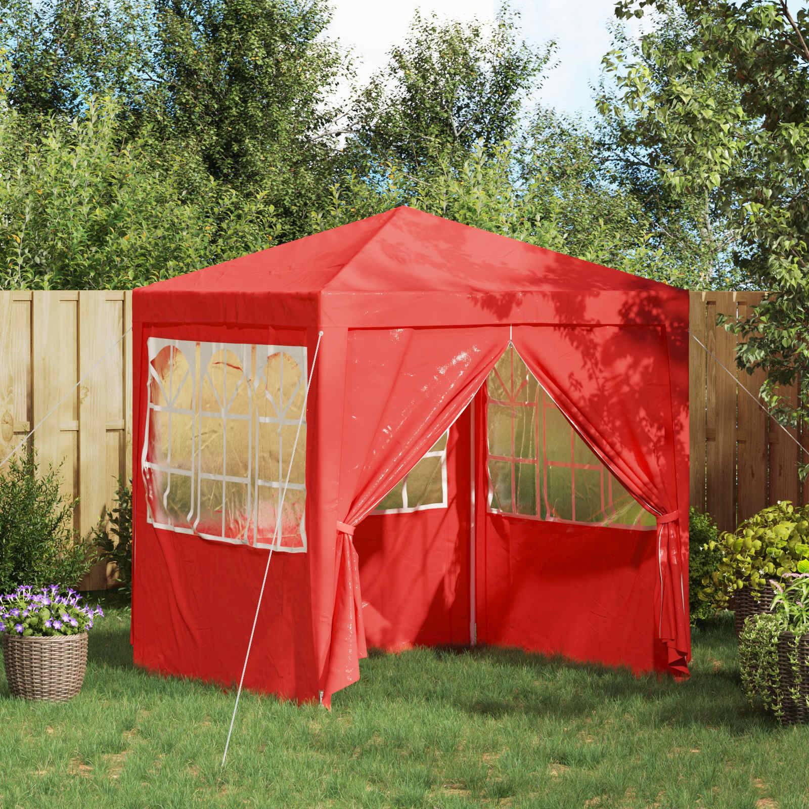 vidaXL Party-Zelt Rot 200 x 200 x 240 cm PE und Stahl