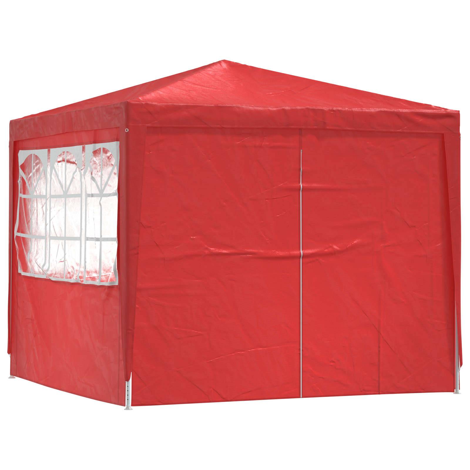 vidaXL Party-Zelt Rot 250 x 250 x 240 cm PE und Stahl