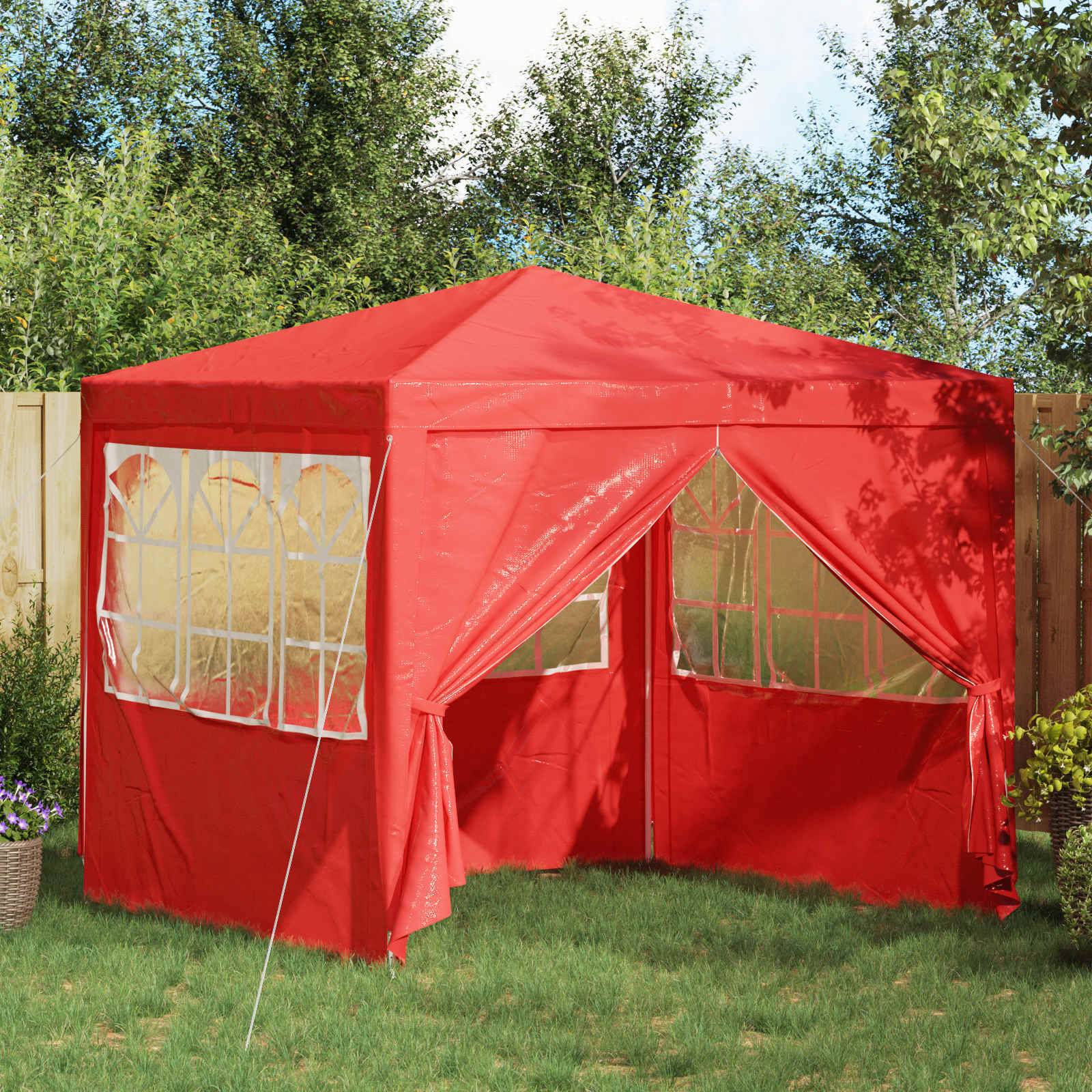 vidaXL Party-Zelt Rot 250 x 250 x 240 cm PE und Stahl