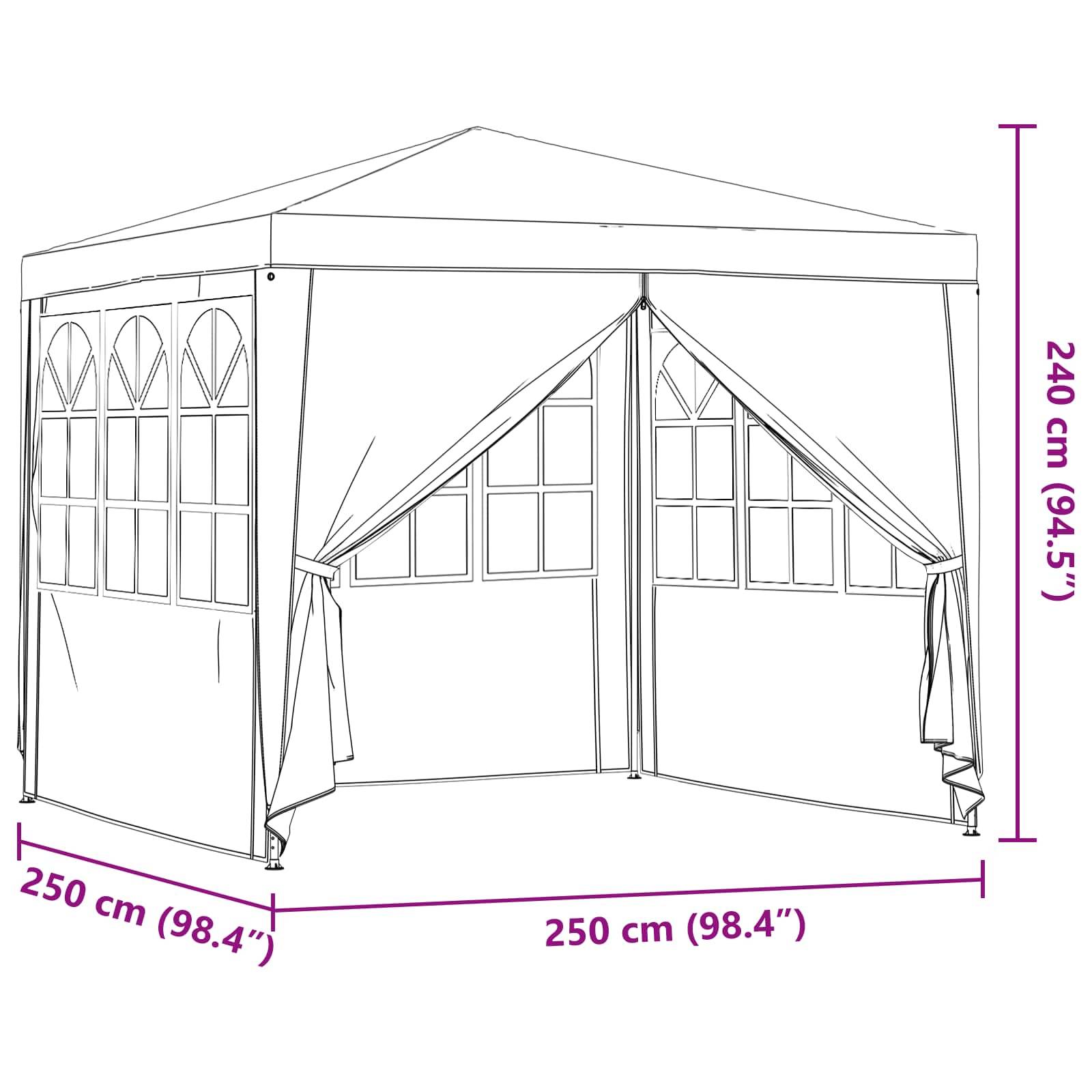 vidaXL Party-Zelt Rot 250 x 250 x 240 cm PE und Stahl
