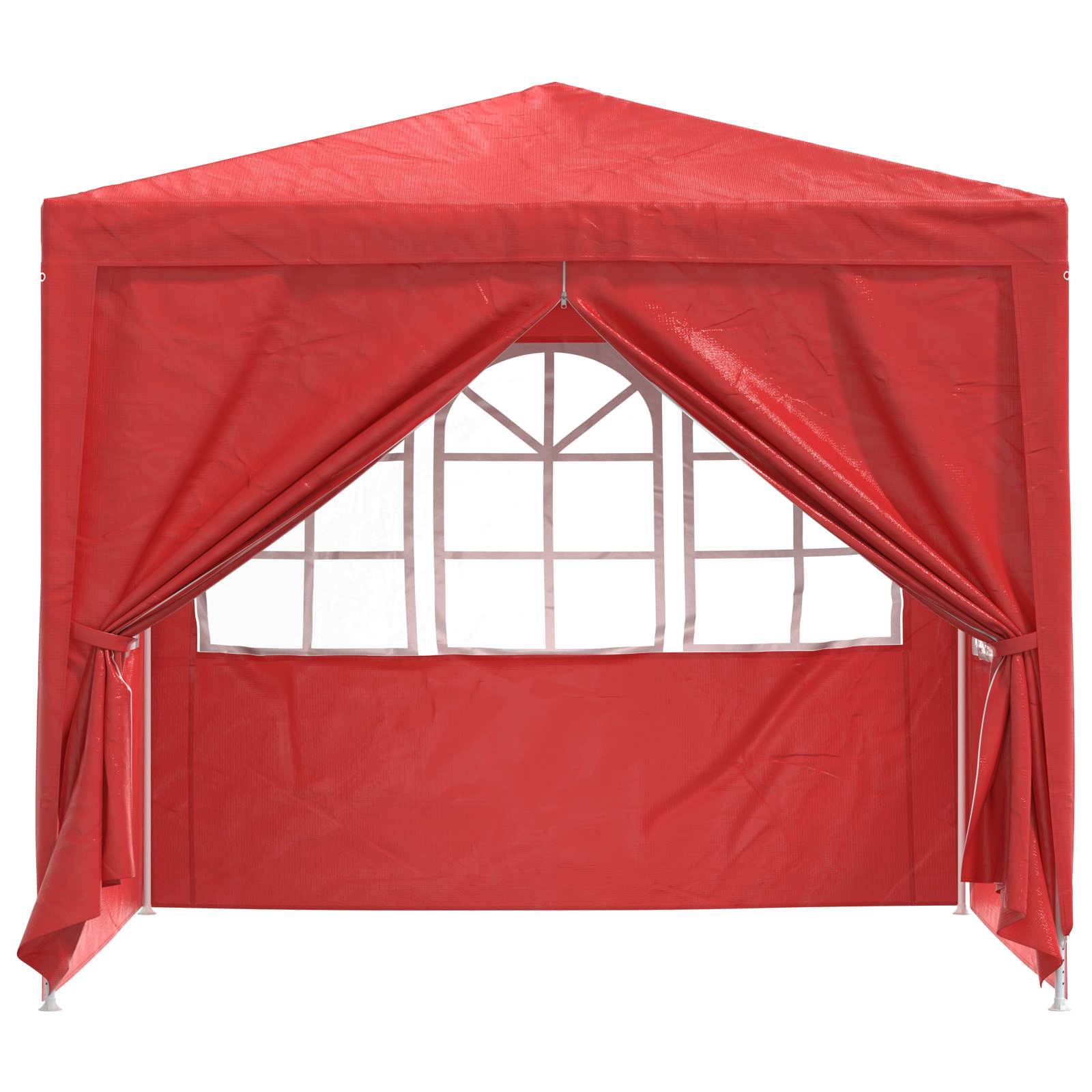 vidaXL Party-Zelt Rot 250 x 250 x 240 cm PE und Stahl