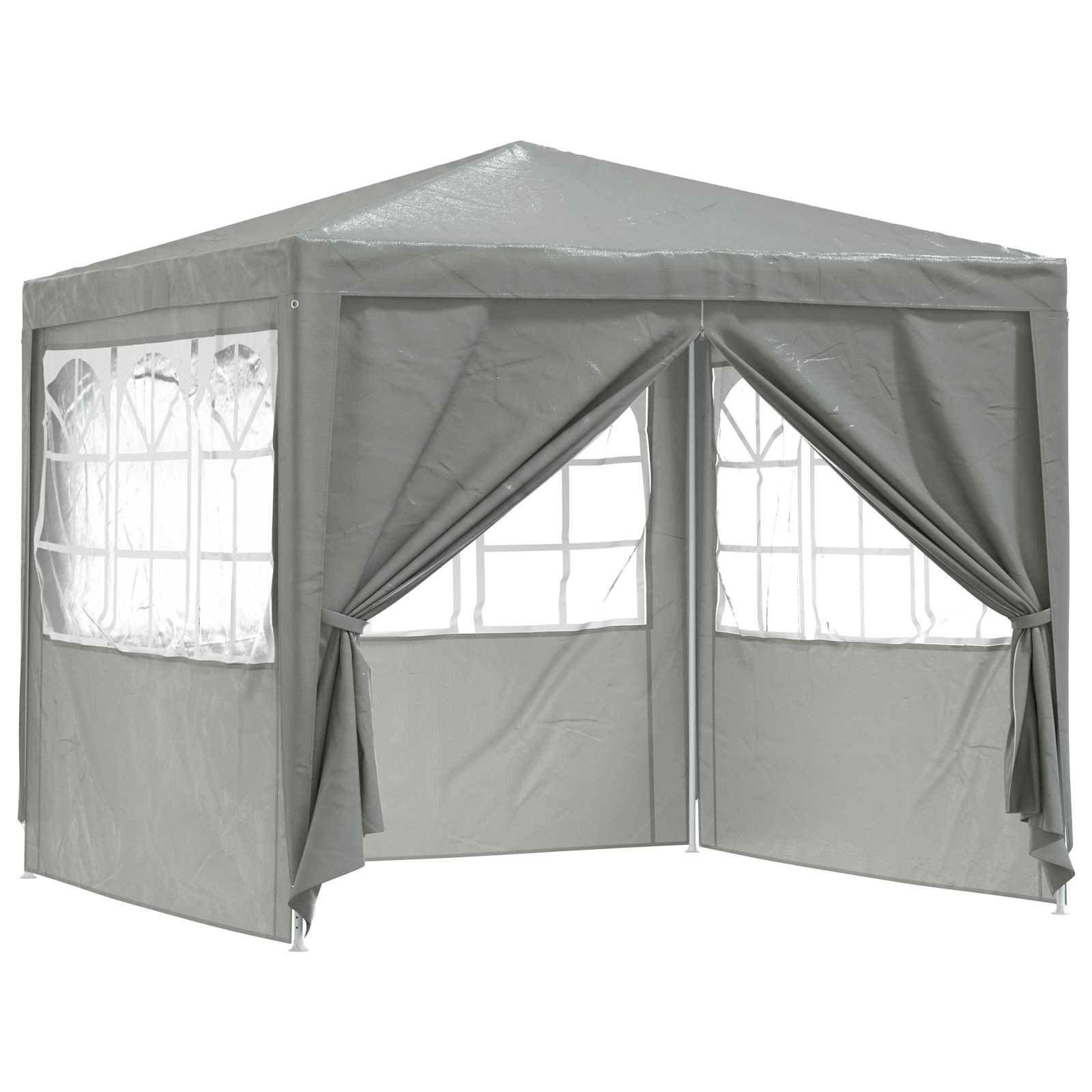 vidaXL Party-Zelt Hellgrau 250 x 250 x 240 cm PE und Stahl