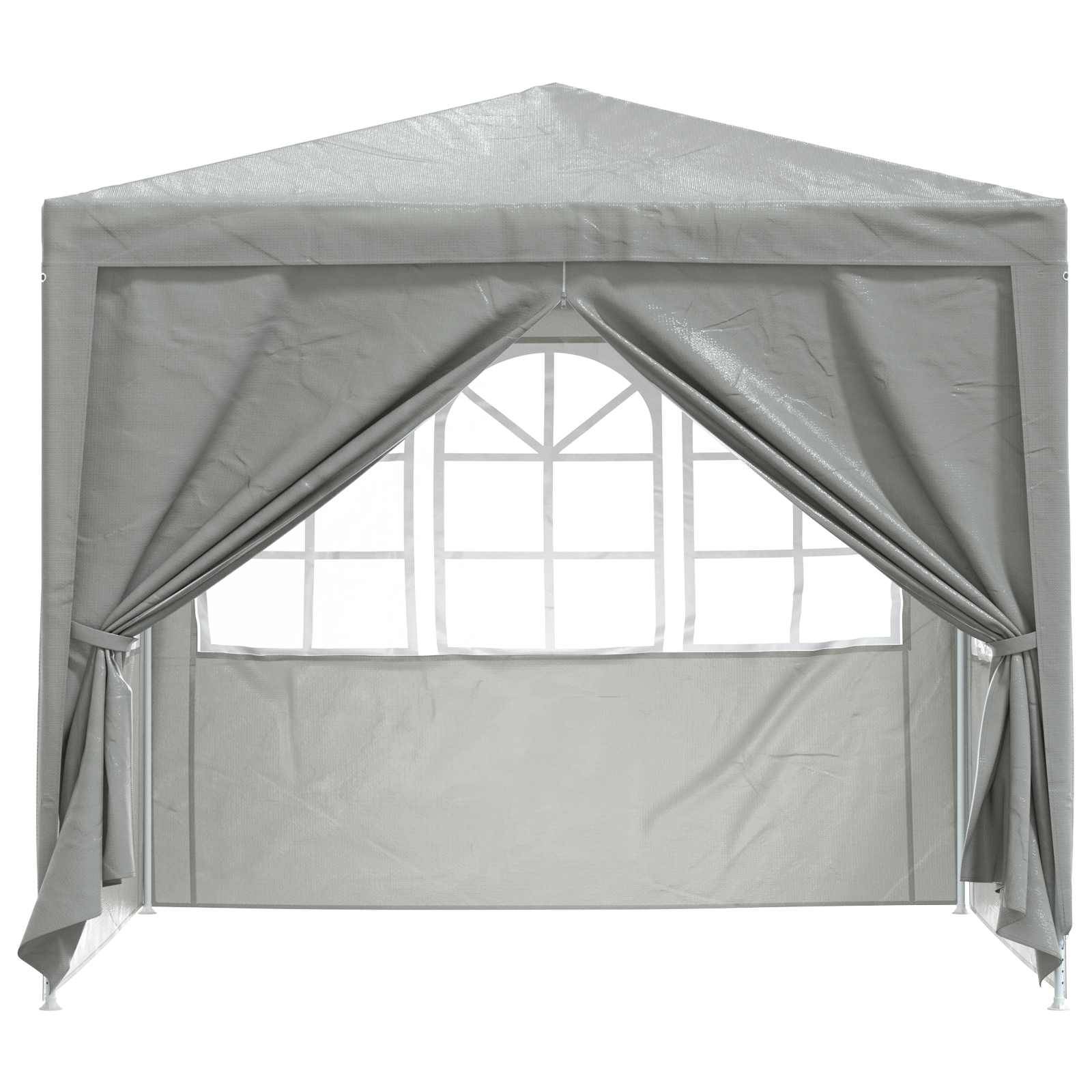 vidaXL Party-Zelt Hellgrau 250 x 250 x 240 cm PE und Stahl