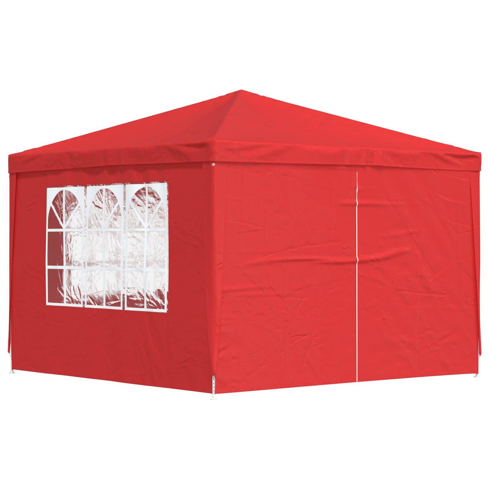 vidaXL Party-Zelt 300 x 300 x 255 cm Rot PE und Stahl