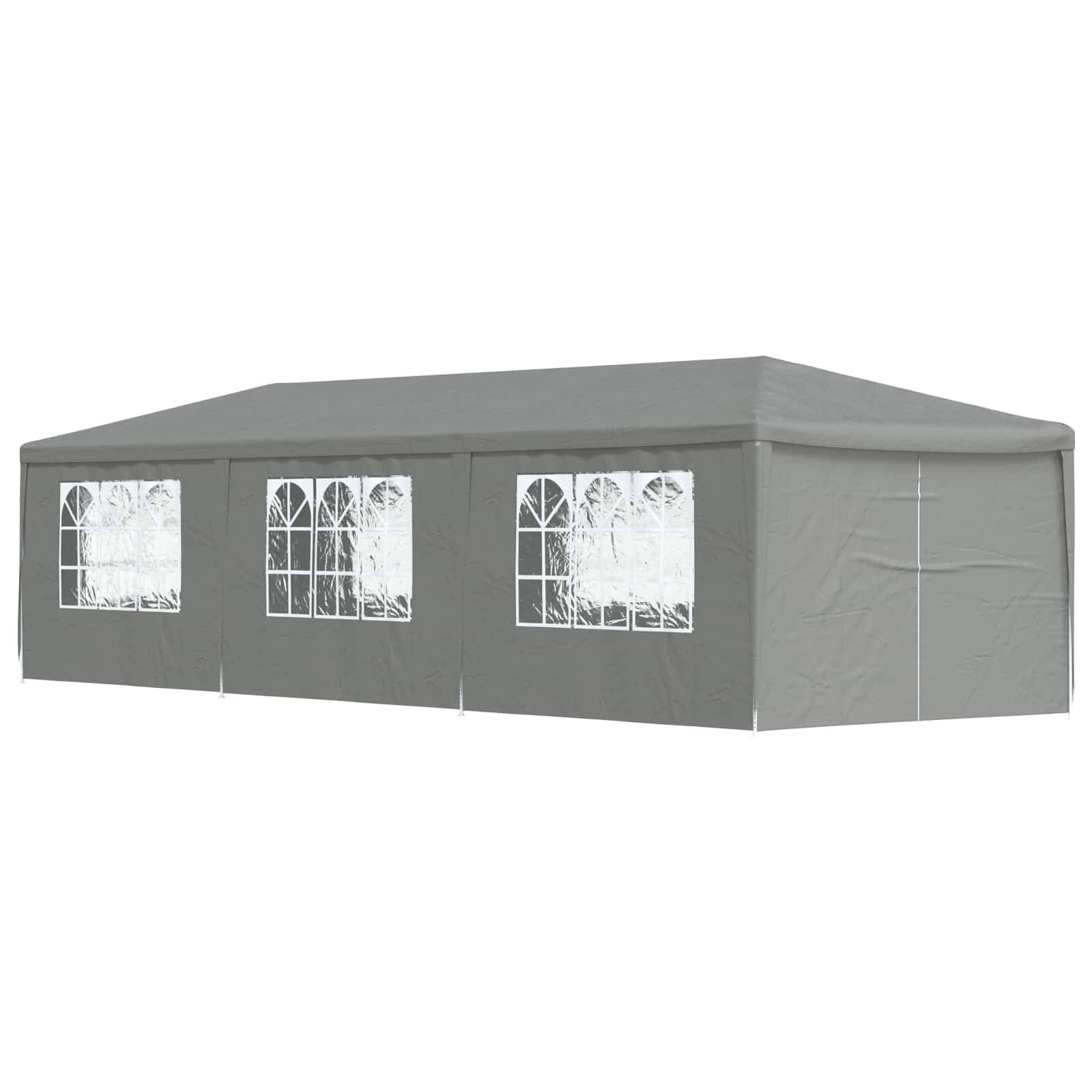vidaXL Party-Zelt 900 x 300 x 255 cm Hellgrau PE und Stahl