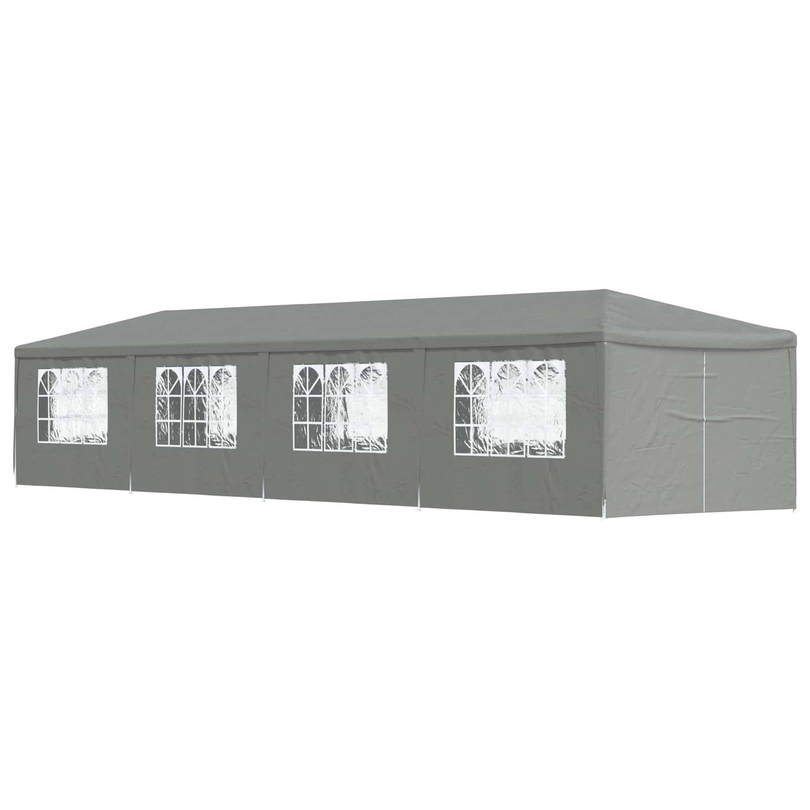 vidaXL Party-Zelt 1200 x 300 x 255 cm Hellgrau PE und Stahl