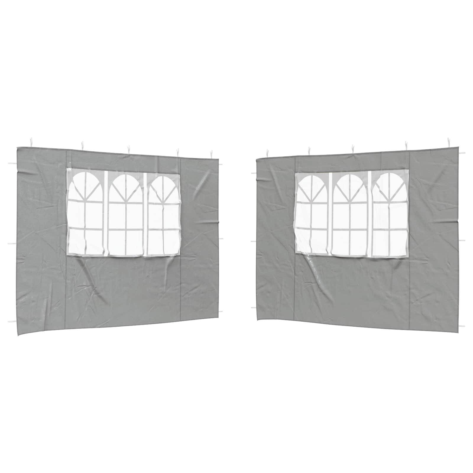 vidaXL Party Zelt Seitenteil 2 pcs 300 x 195 cm Hellgrau PE und Stahl