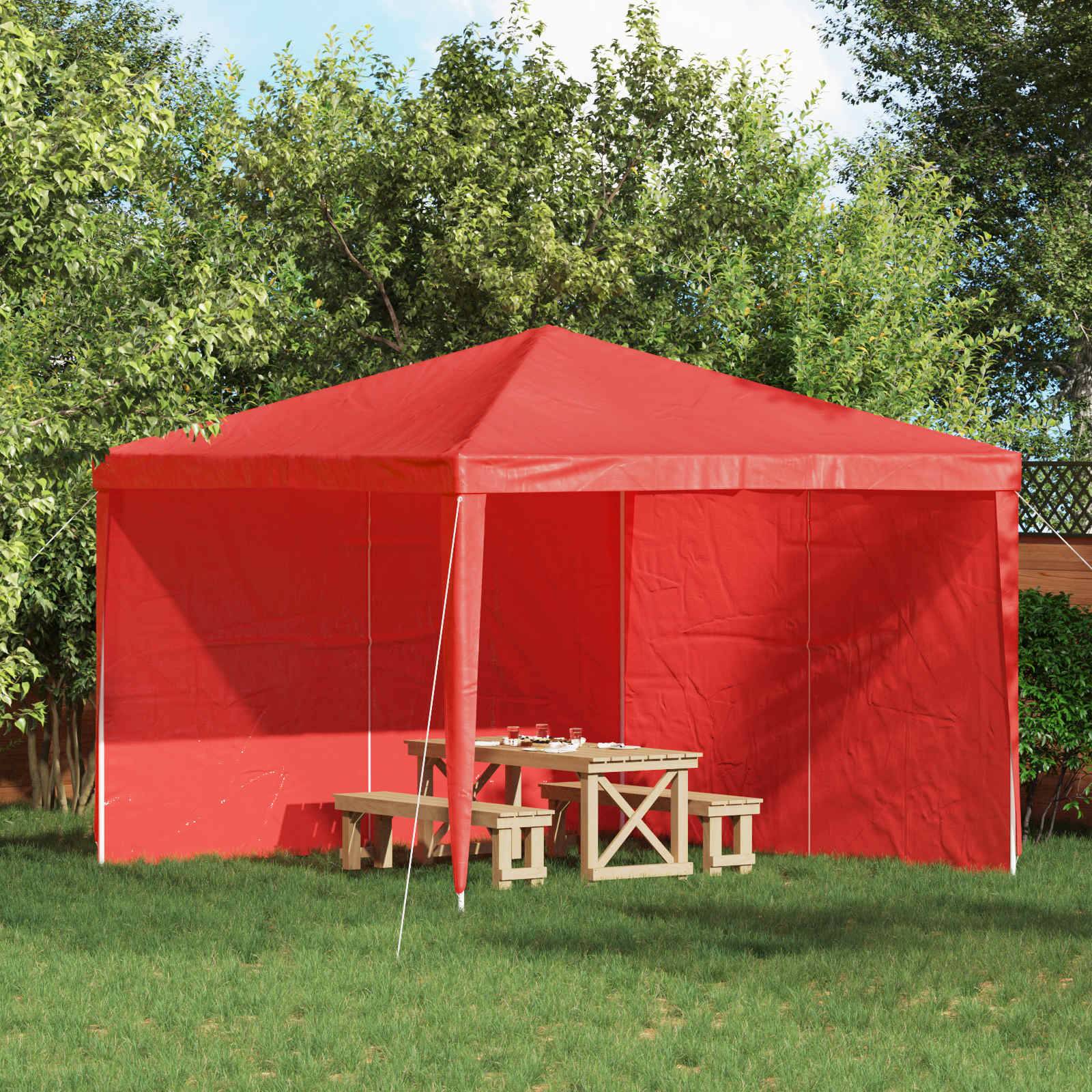 vidaXL Party Zelt Seitenteil 2 pcs Rot 300 x 195 cm PE und Stahl