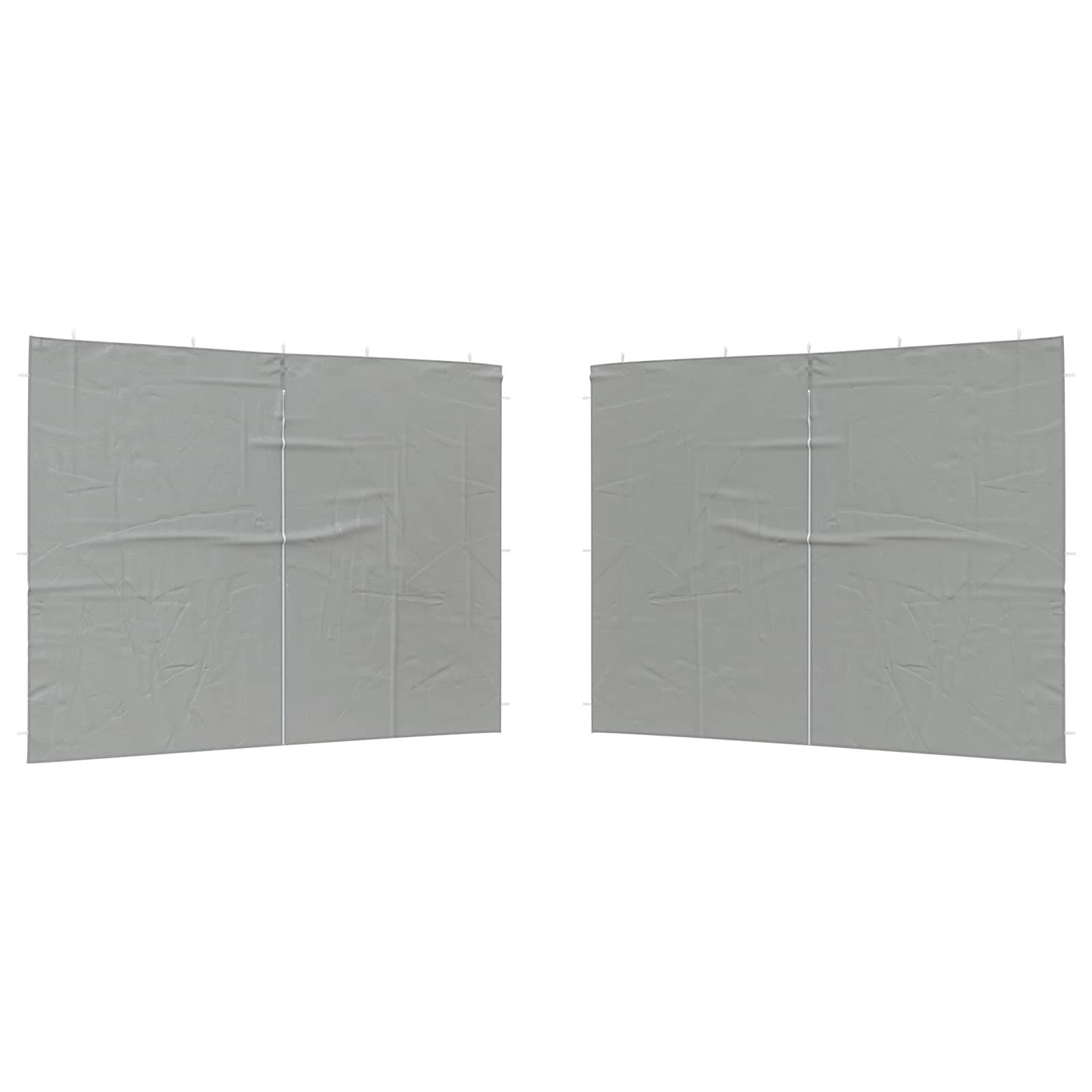 vidaXL Party Zelt Seitenteil 2 pcs Hellgrau 400 x 195 cm PE und Stahl