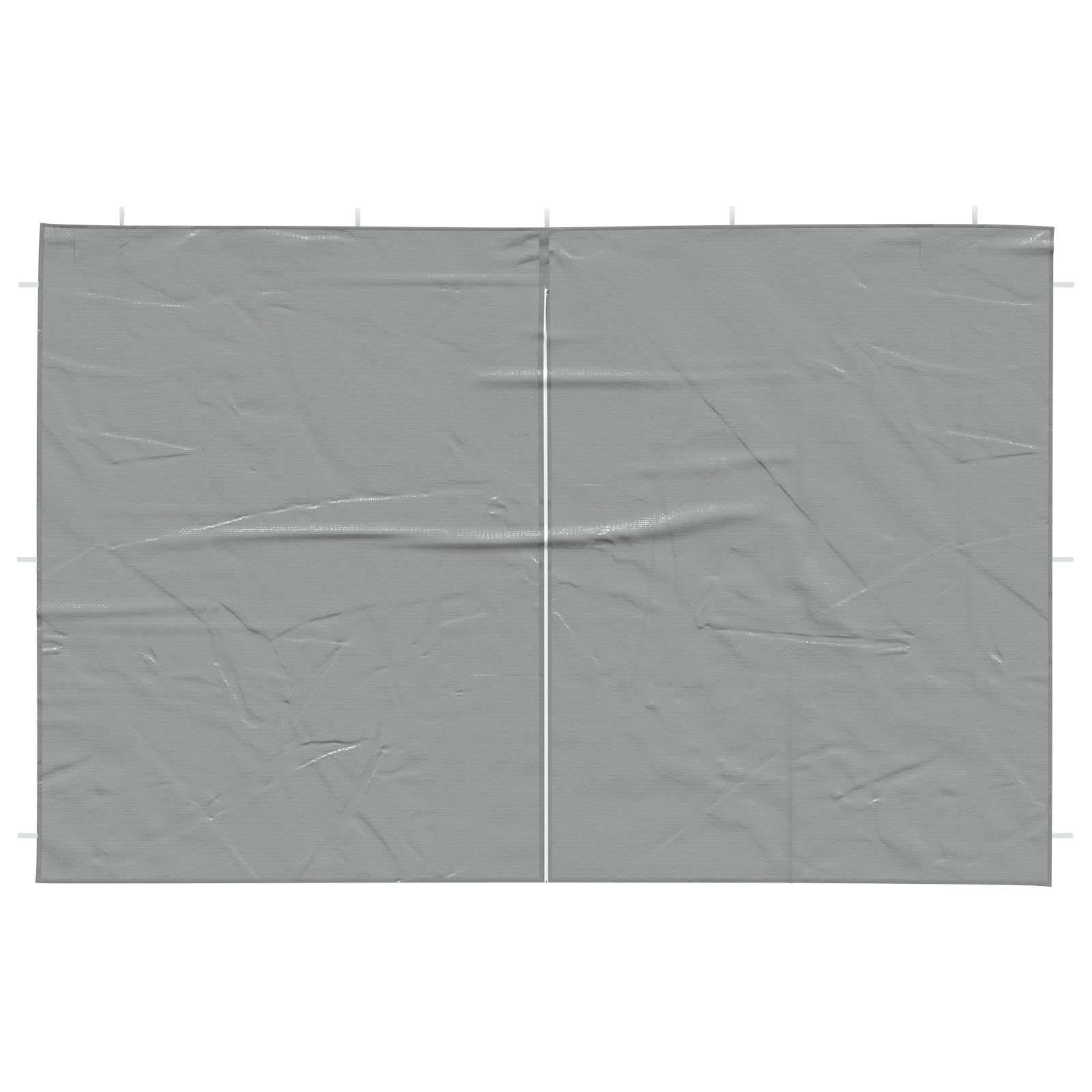 vidaXL Party Zelt Seitenteil 2 pcs Hellgrau 400 x 195 cm PE und Stahl