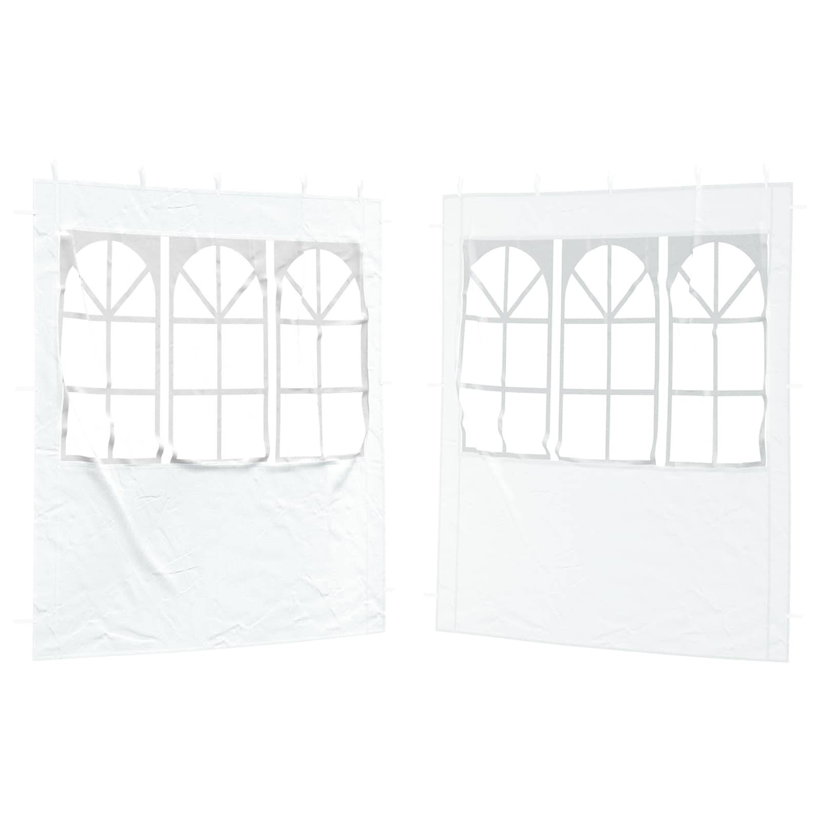 vidaXL Party Zelt Seitenteil 2 pcs 200 x 195 cm Weiß PE und Stahl