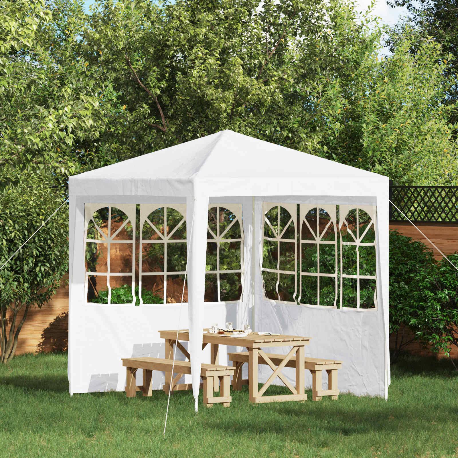 vidaXL Party Zelt Seitenteil 2 pcs 200 x 195 cm Weiß PE und Stahl