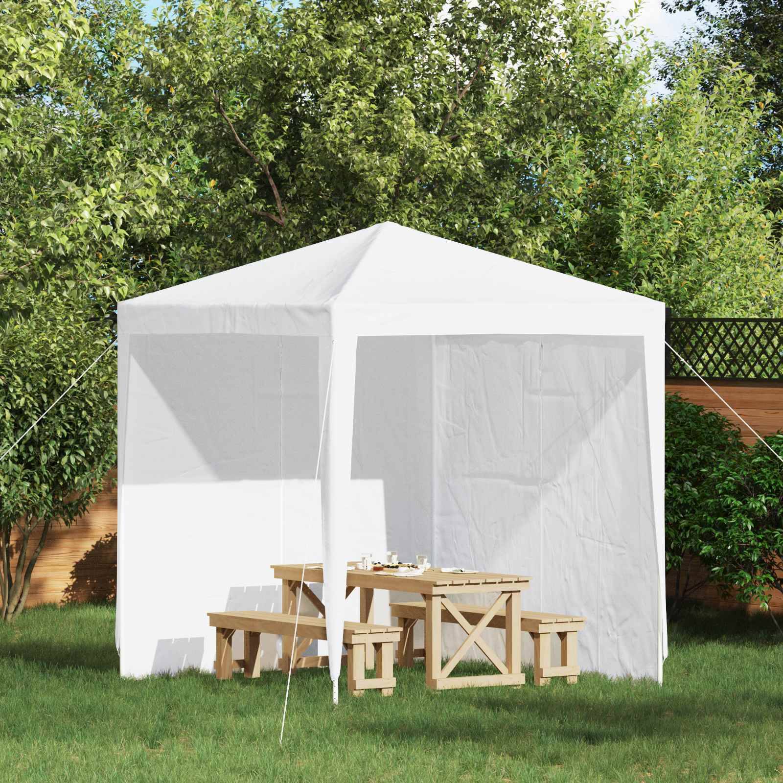 vidaXL Party Zelt Seitenteil 2 pcs Weiß 200 x 195 cm PE und Stahl