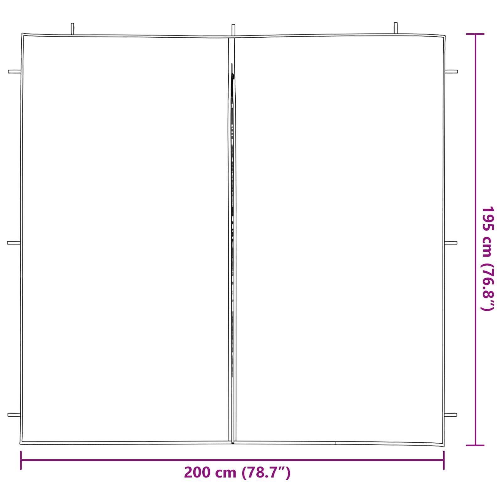 vidaXL Party Zelt Seitenteil 2 pcs Weiß 200 x 195 cm PE und Stahl