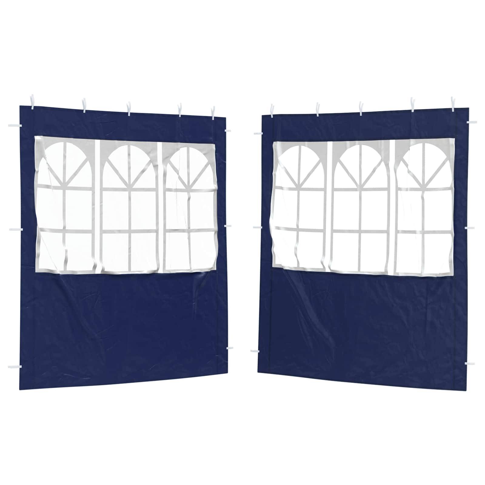 vidaXL Party Zelt Seitenteil 2 pcs 200 x 195 cm Blau PE und Stahl