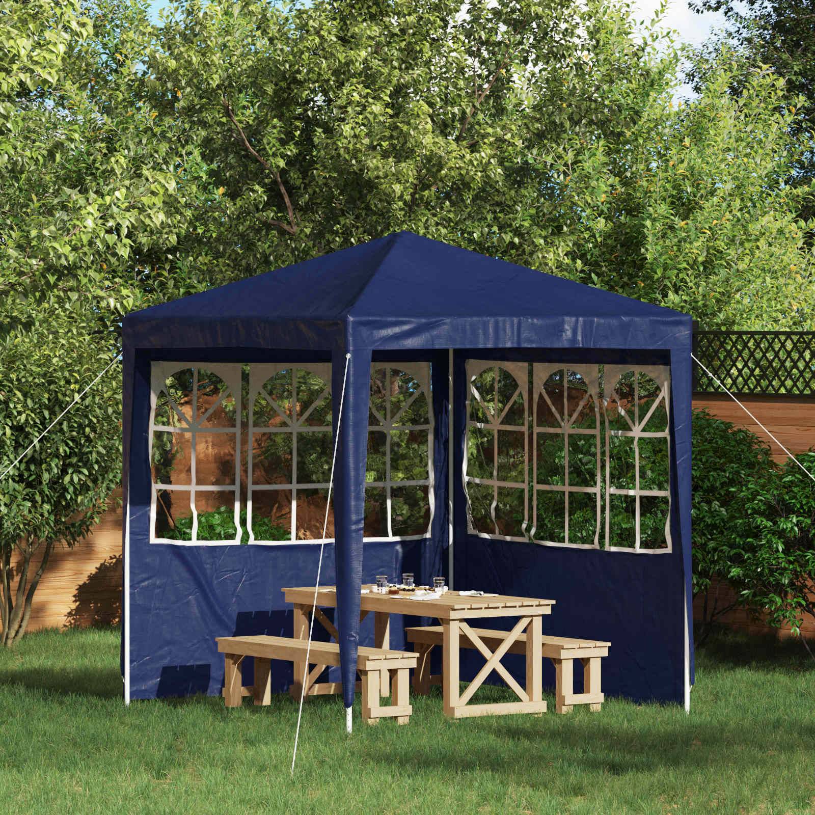 vidaXL Party Zelt Seitenteil 2 pcs 200 x 195 cm Blau PE und Stahl