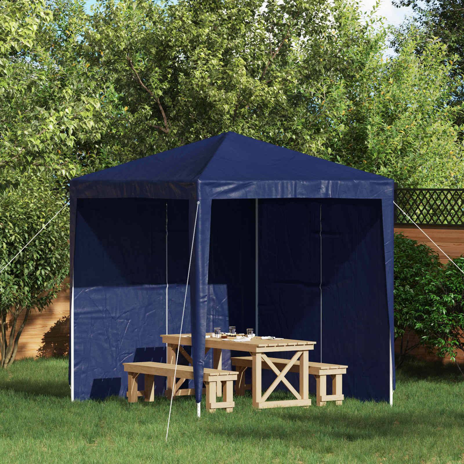 vidaXL Party Zelt Seitenteil 2 pcs Blau 200 x 195 cm PE und Stahl