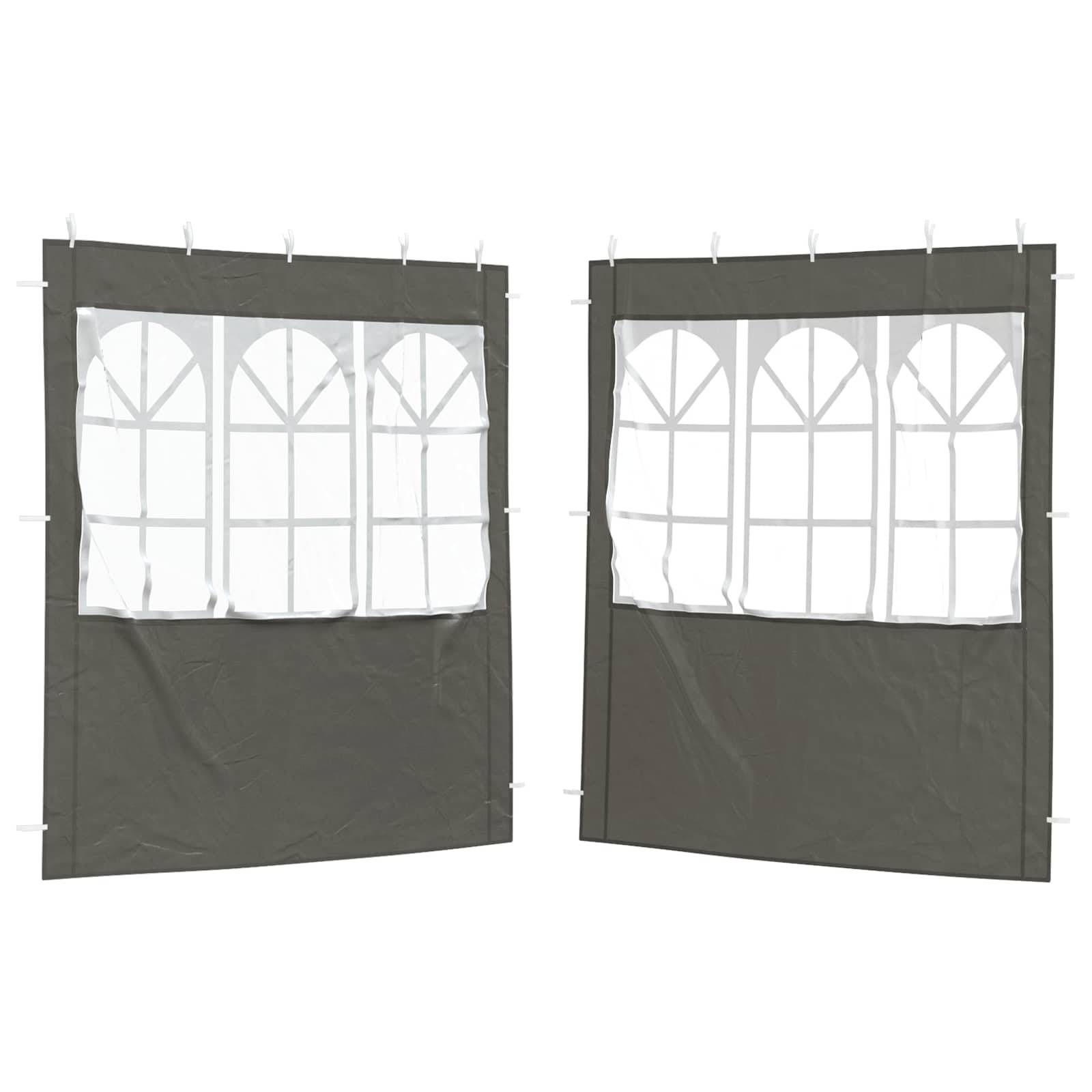 vidaXL Party Zelt Seitenteil 2 pcs 200 x 195 cm Anthrazit PE und Stahl