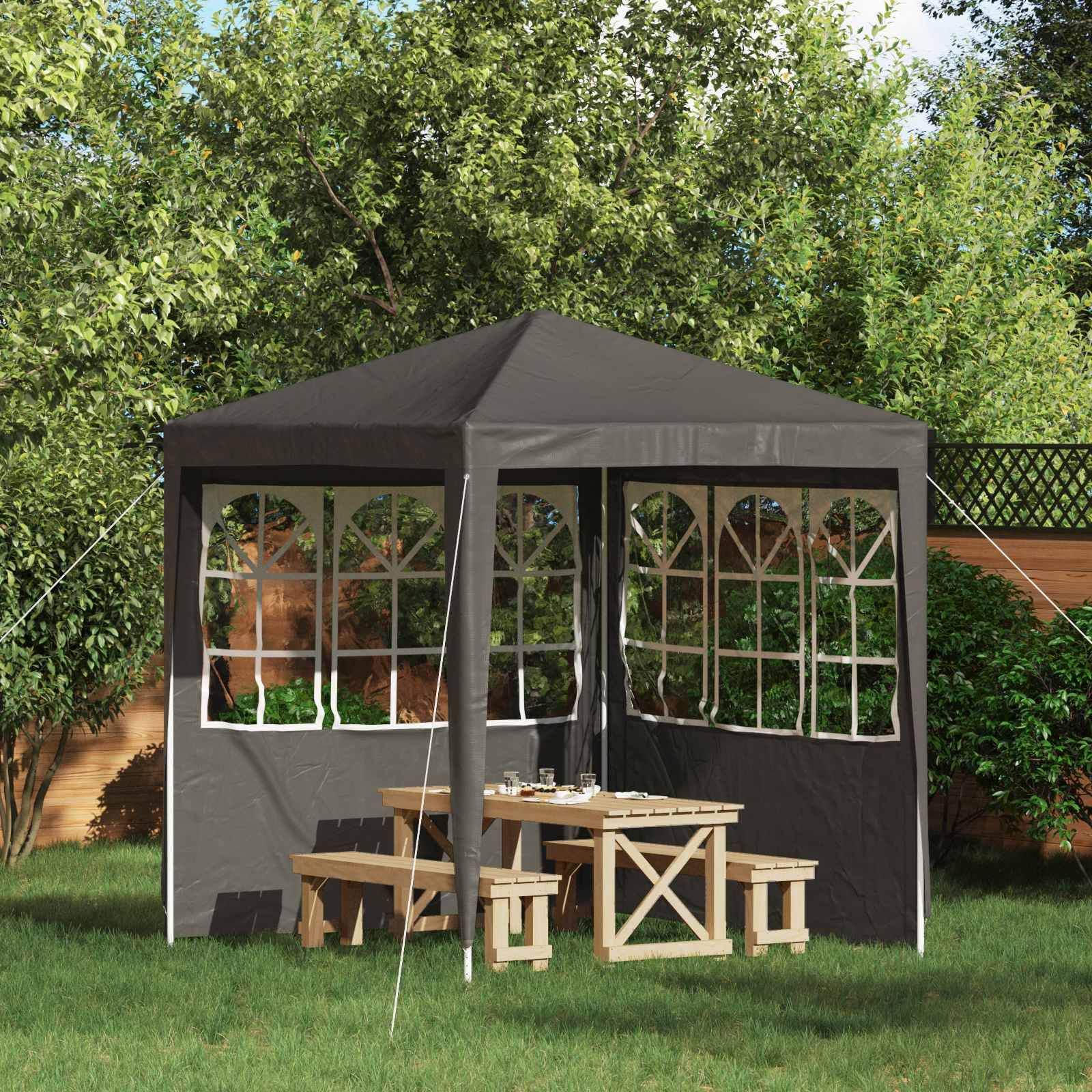 vidaXL Party Zelt Seitenteil 2 pcs 200 x 195 cm Anthrazit PE und Stahl