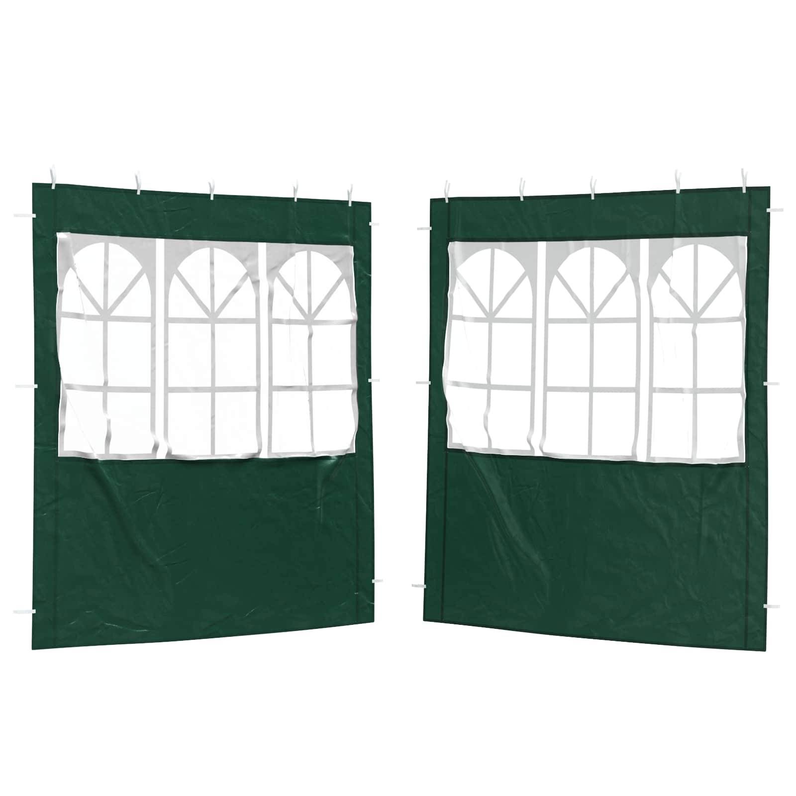 vidaXL Party Zelt Seitenteil 2 pcs 200 x 195 cm Grün PE und Stahl
