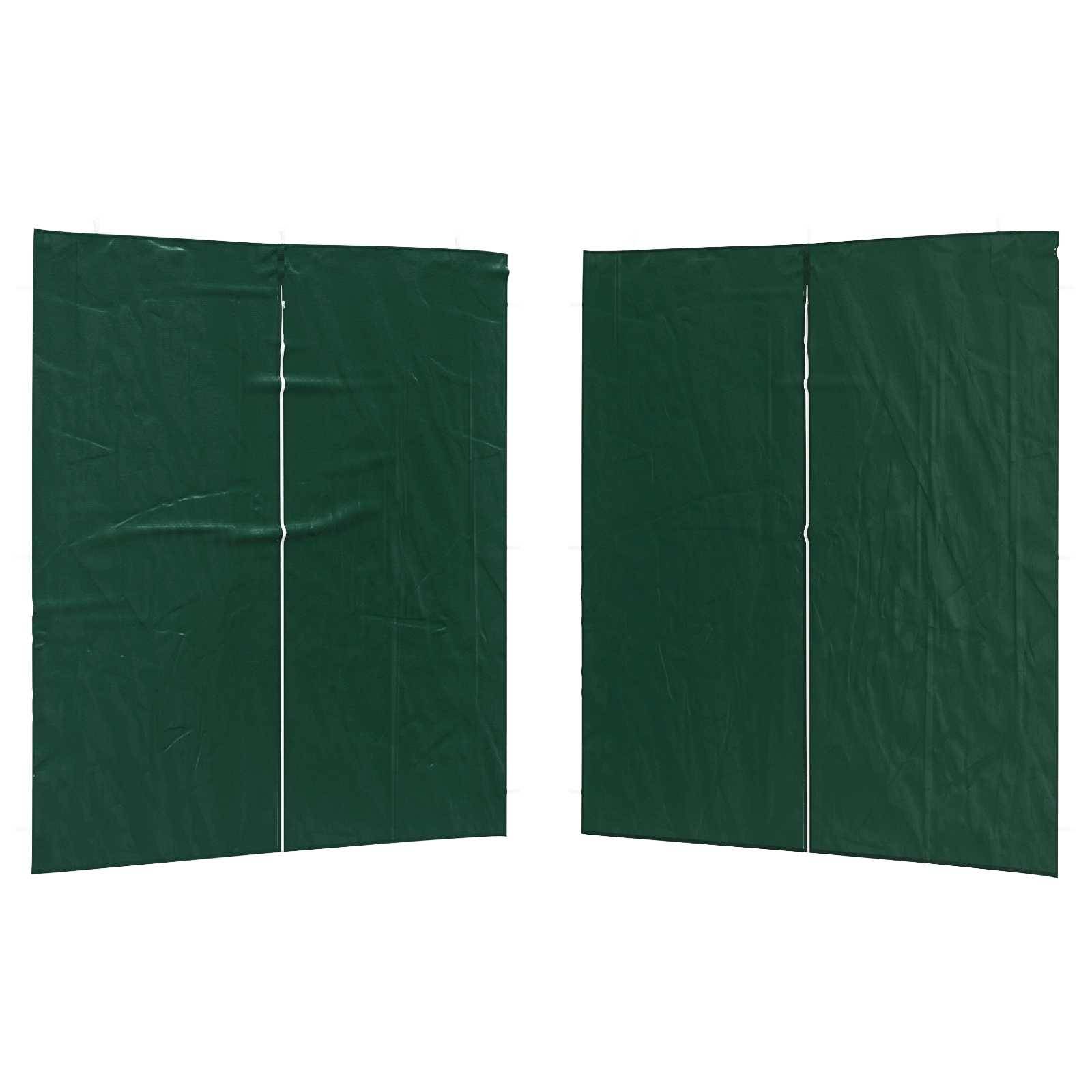 vidaXL Party Zelt Seitenteil 2 pcs Grün 200 x 195 cm PE und Stahl