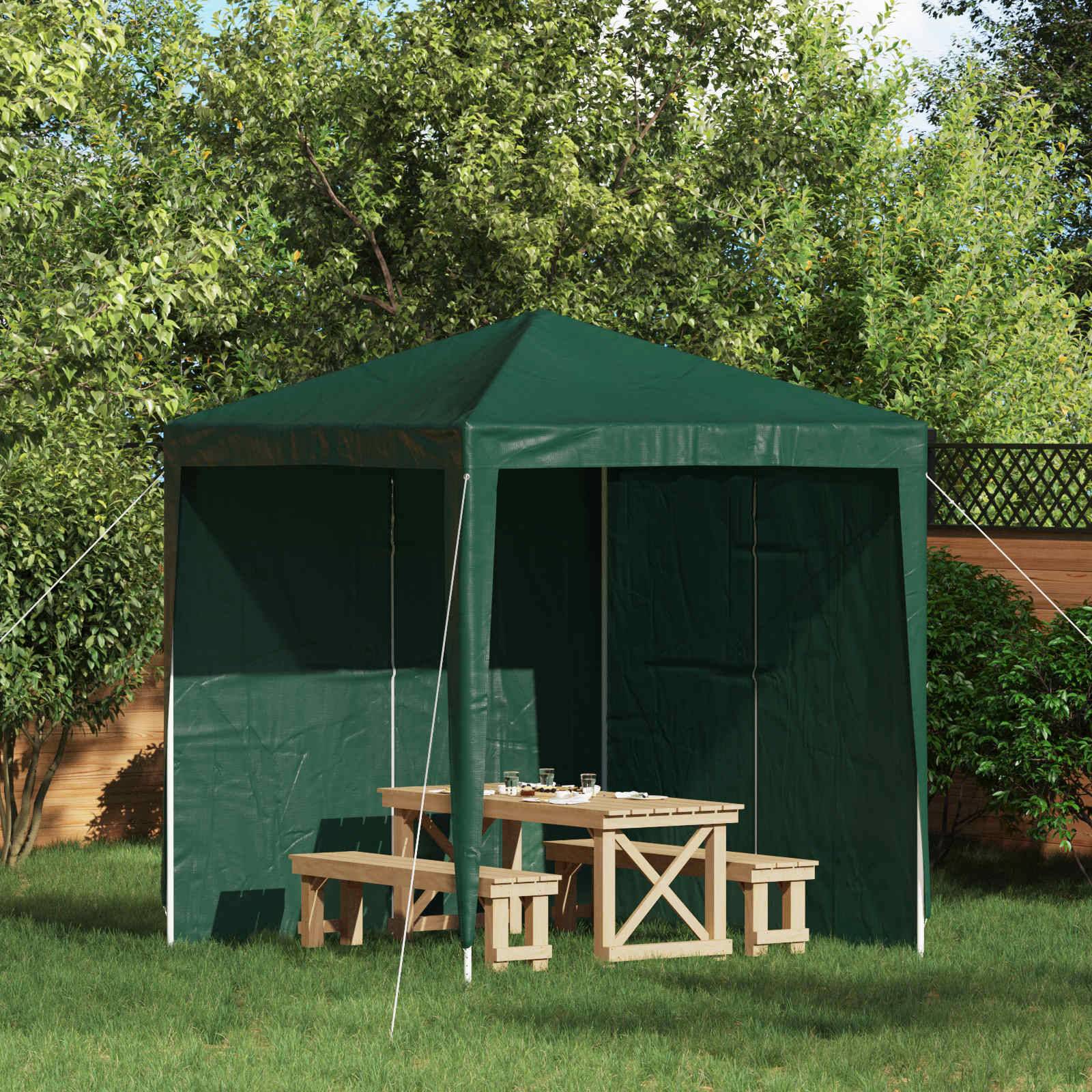 vidaXL Party Zelt Seitenteil 2 pcs Grün 200 x 195 cm PE und Stahl