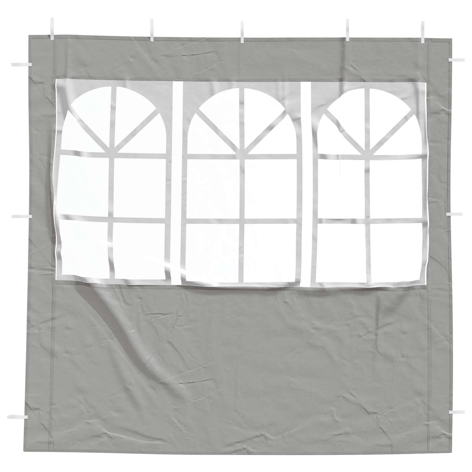 vidaXL Party Zelt Seitenteil 2 pcs 200 x 195 cm Hellgrau PE und Stahl