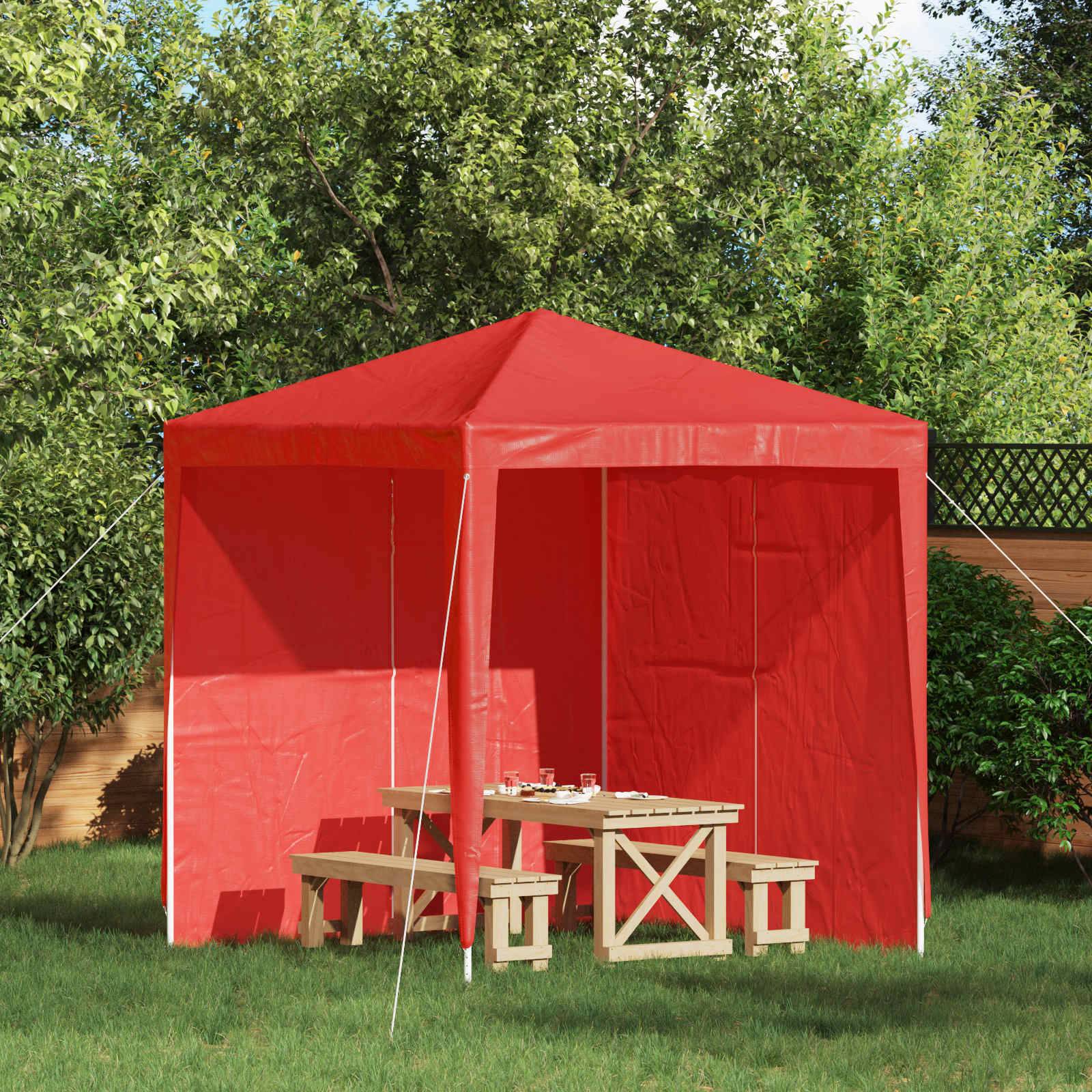 vidaXL Party Zelt Seitenteil 2 pcs Rot 200 x 195 cm PE und Stahl