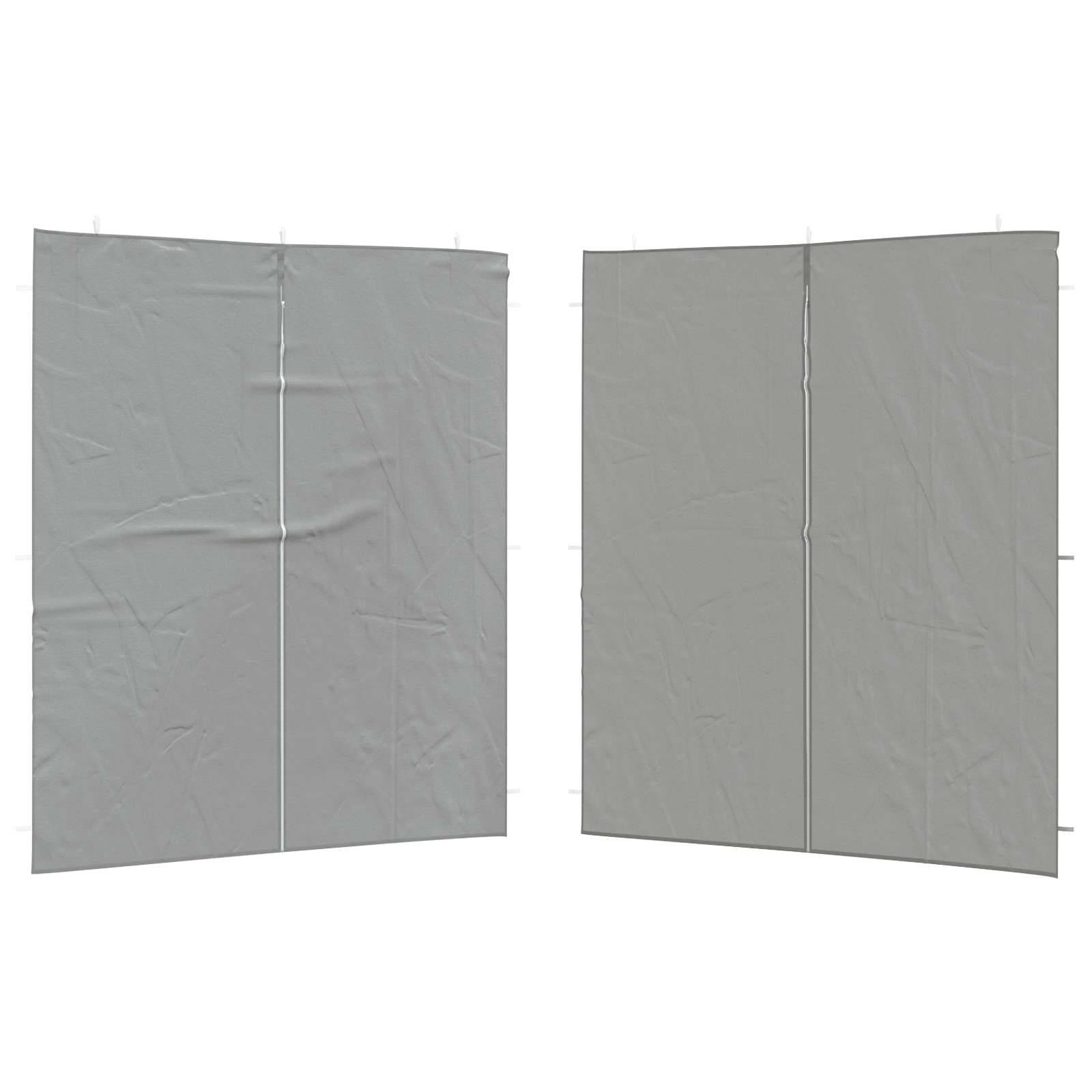 vidaXL Party Zelt Seitenteil 2 pcs Hellgrau 200 x 195 cm PE und Stahl