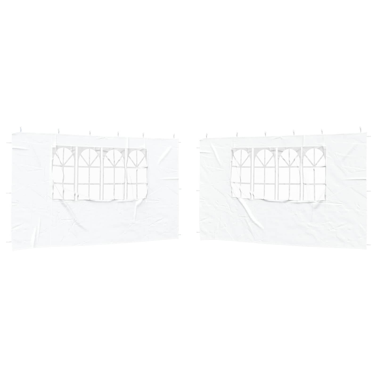 vidaXL Party Zelt Seitenteil 2 pcs 400 x 195 cm Weiß PE und Stahl