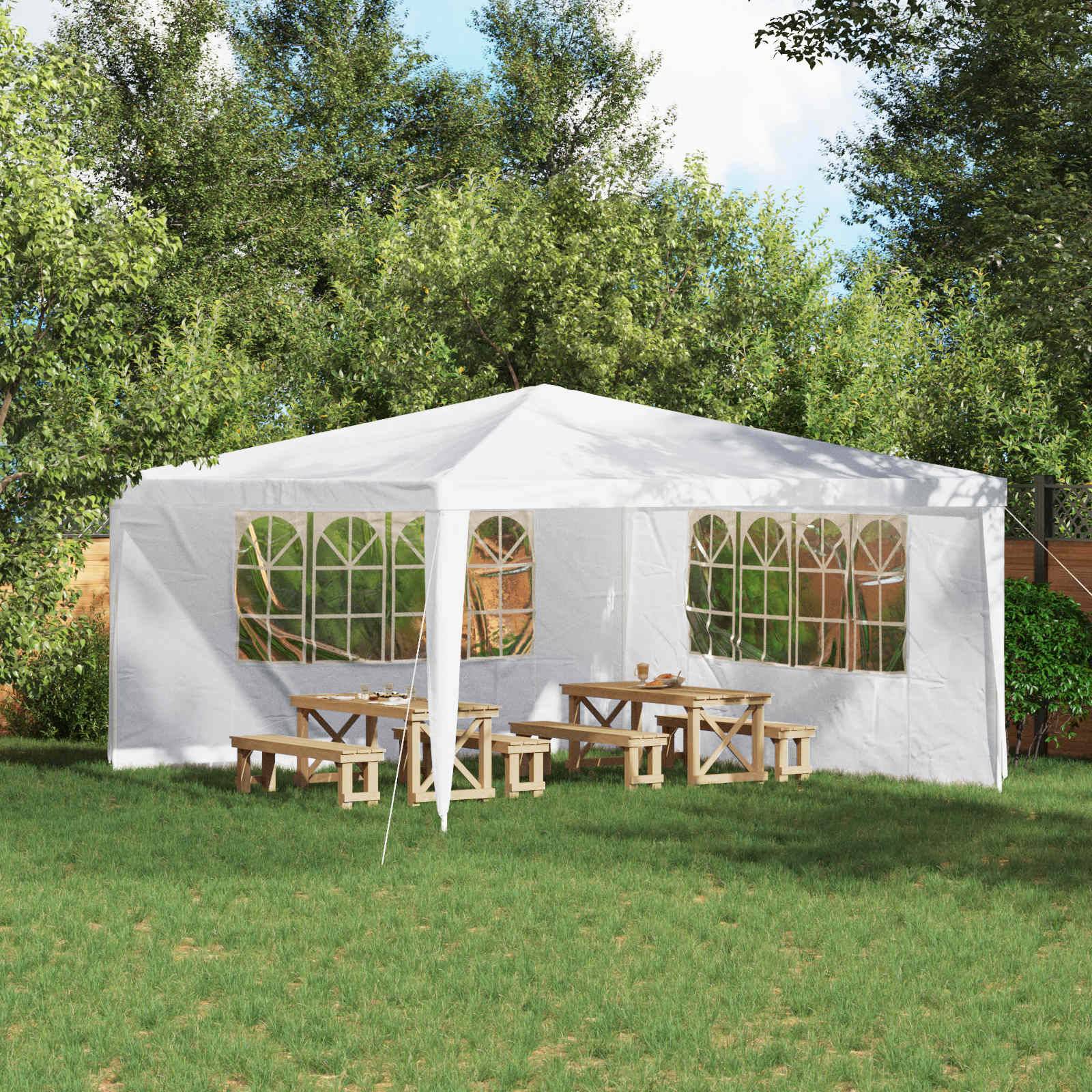 vidaXL Party Zelt Seitenteil 2 pcs 400 x 195 cm Weiß PE und Stahl