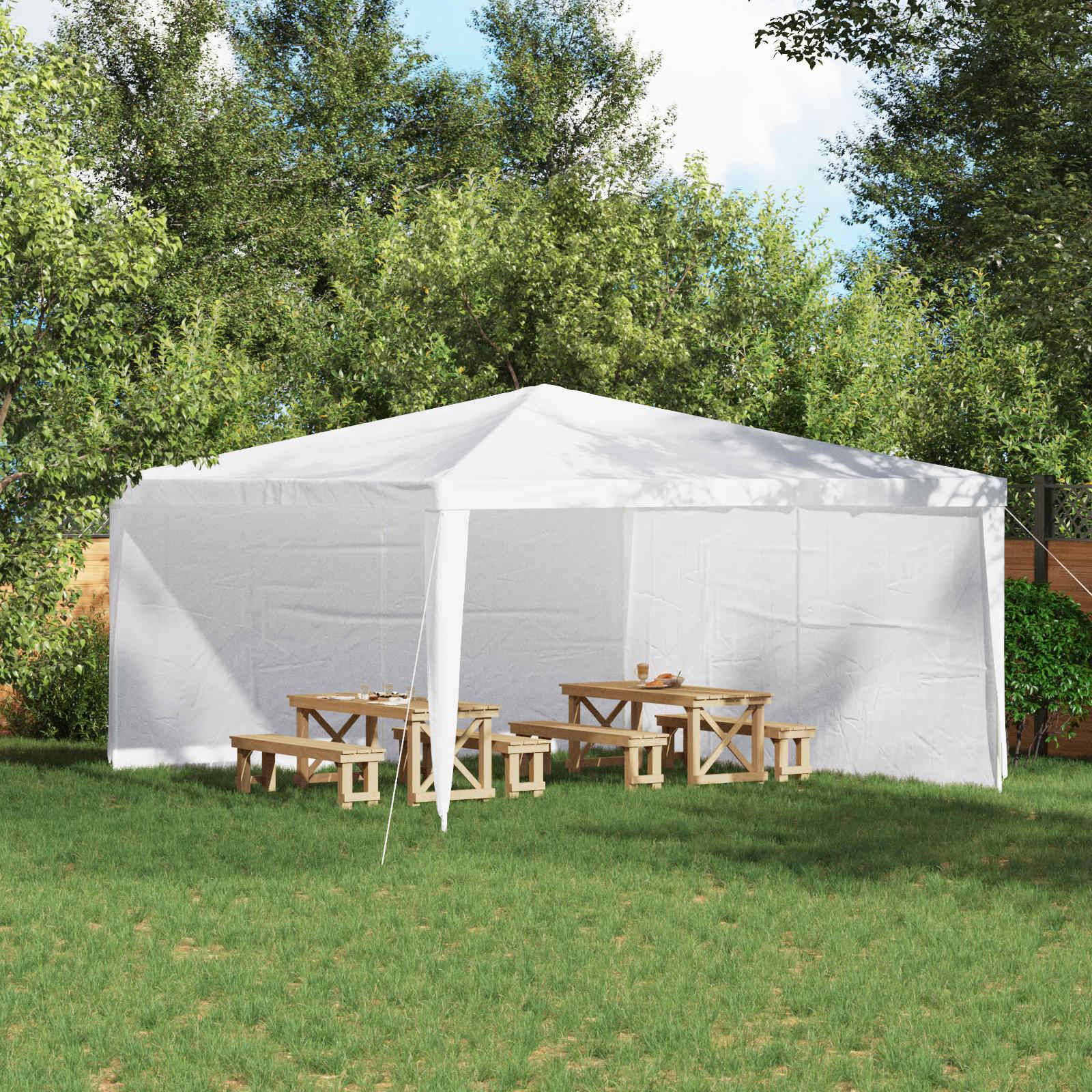 vidaXL Party Zelt Seitenteil 2 pcs Weiß 400 x 195 cm PE und Stahl