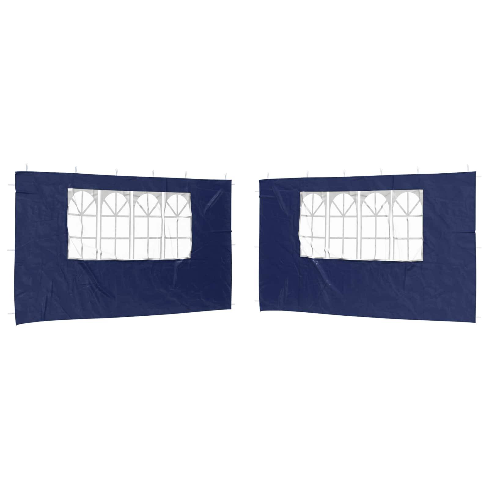vidaXL Party Zelt Seitenteil 2 pcs 400 x 195 cm Blau PE und Stahl