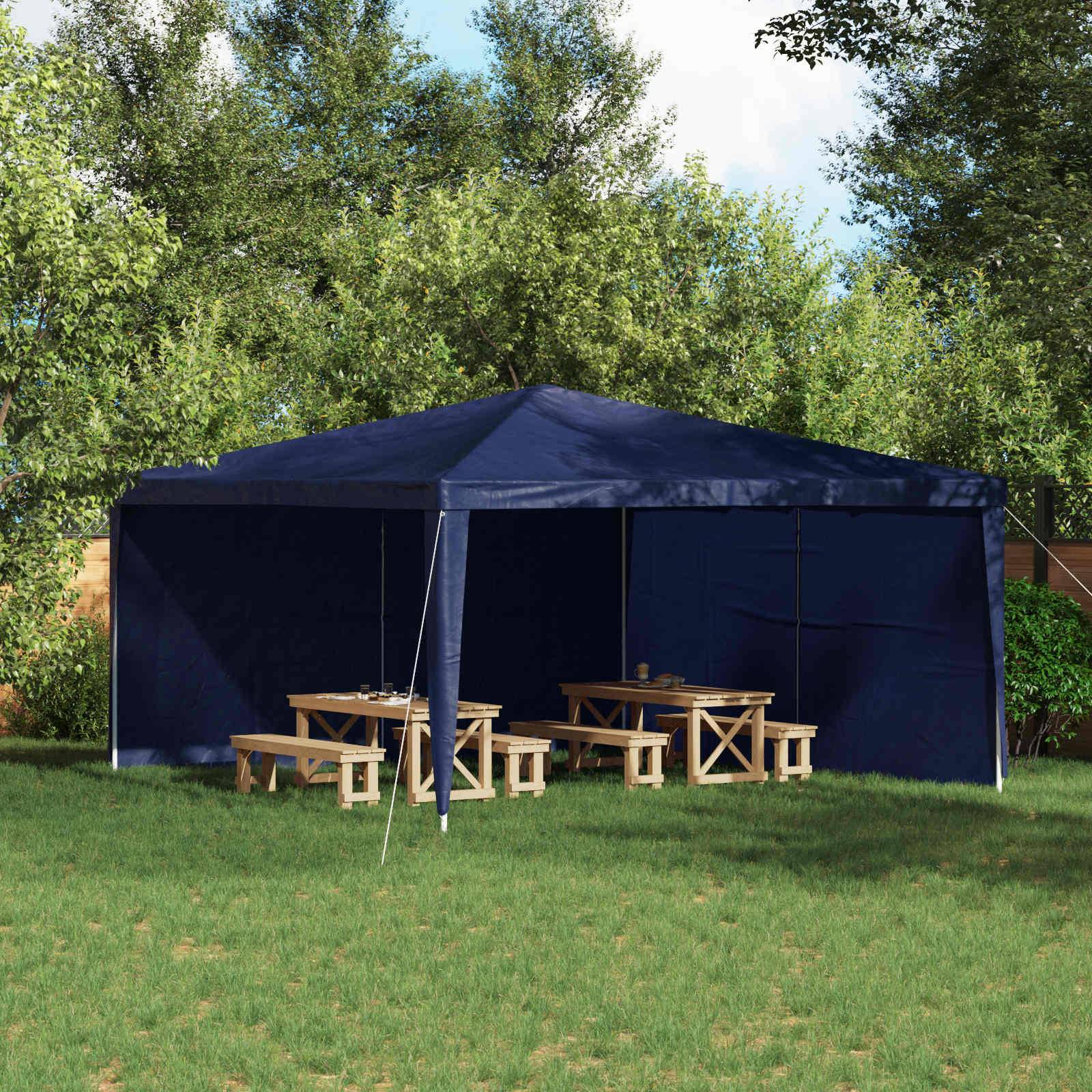 vidaXL Party Zelt Seitenteil 2 pcs Blau 400 x 195 cm PE und Stahl