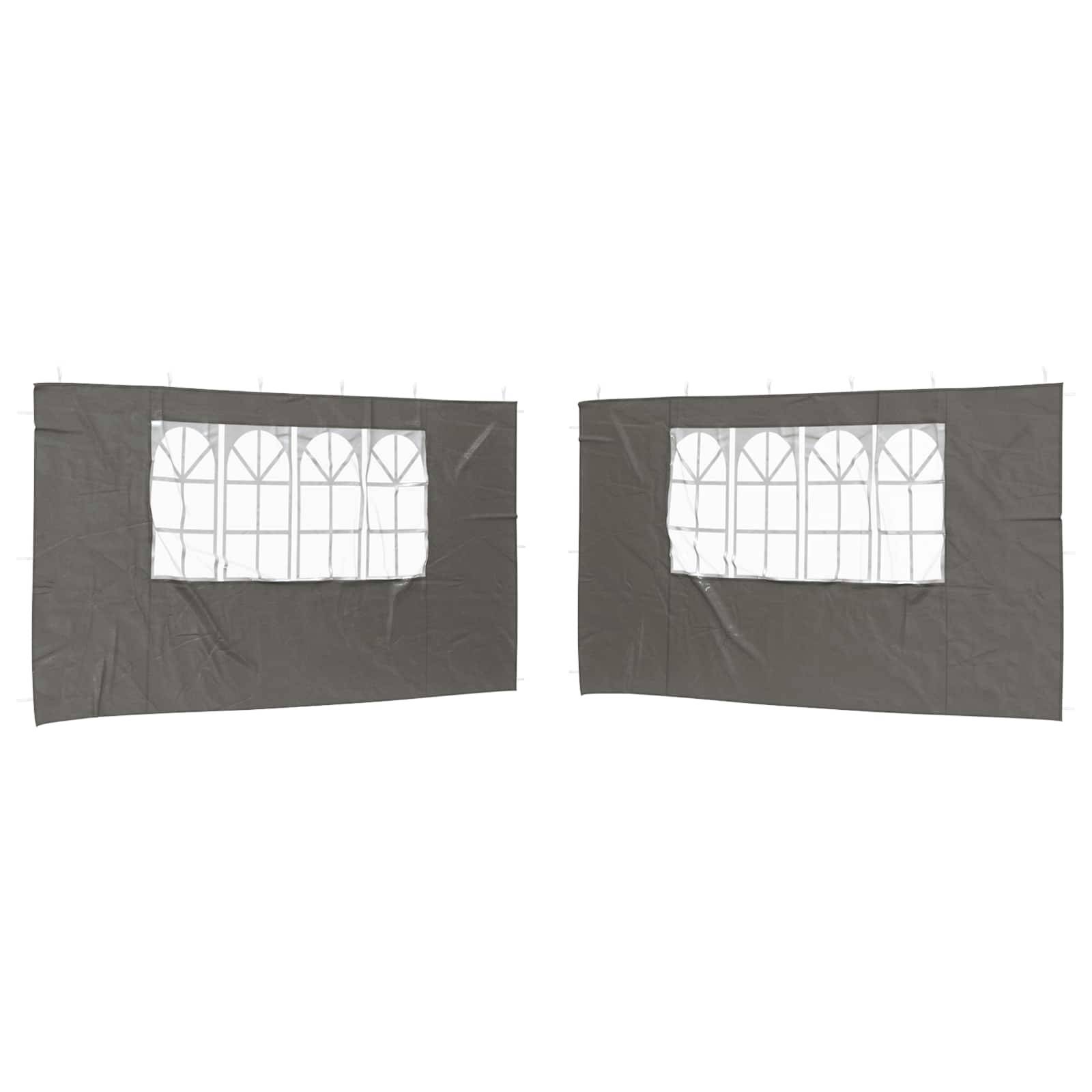 vidaXL Party Zelt Seitenteil 2 pcs 400 x 195 cm Anthrazit PE und Stahl