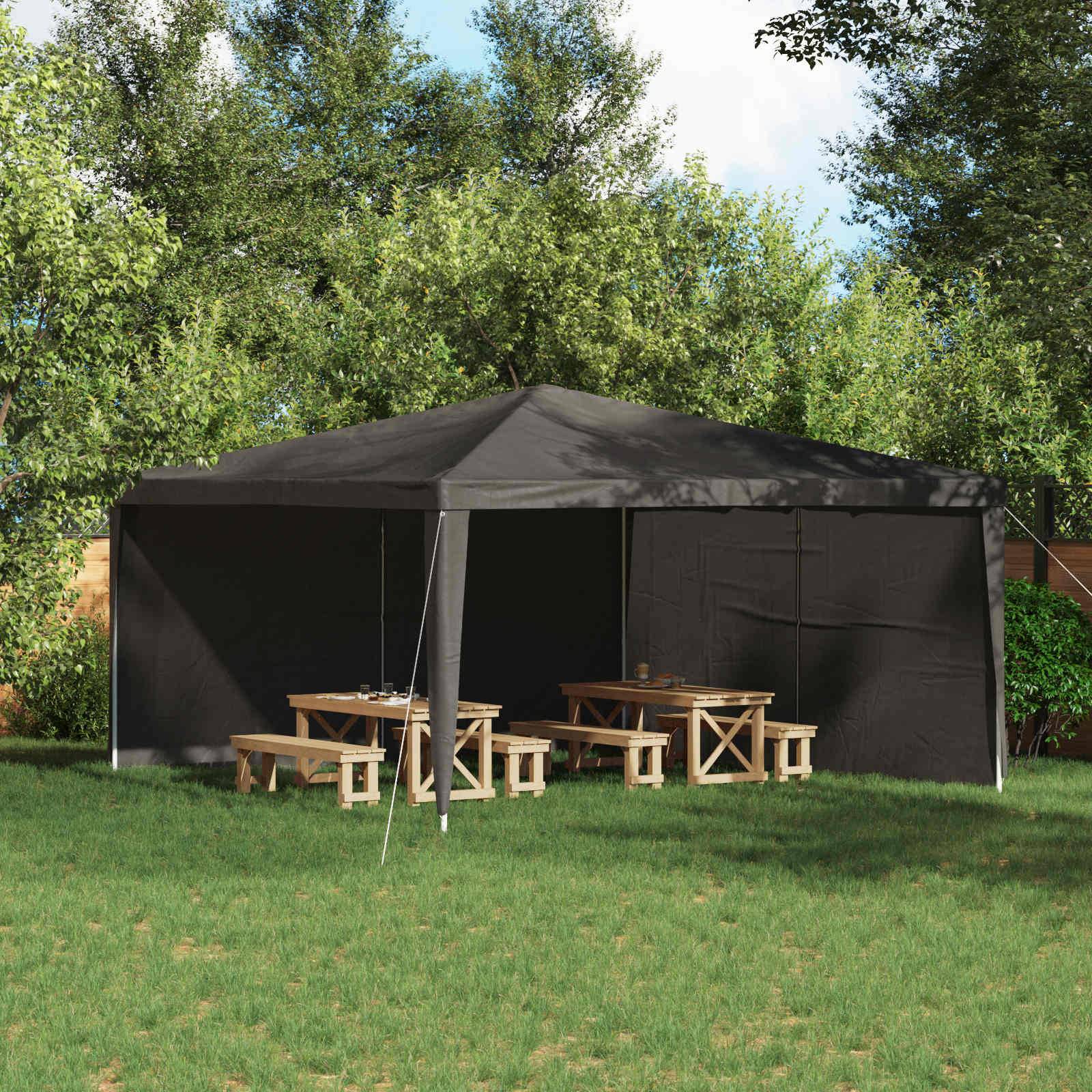 vidaXL Party Zelt Seitenteil 2 pcs Anthrazit 400 x 195 cm PE und Stahl