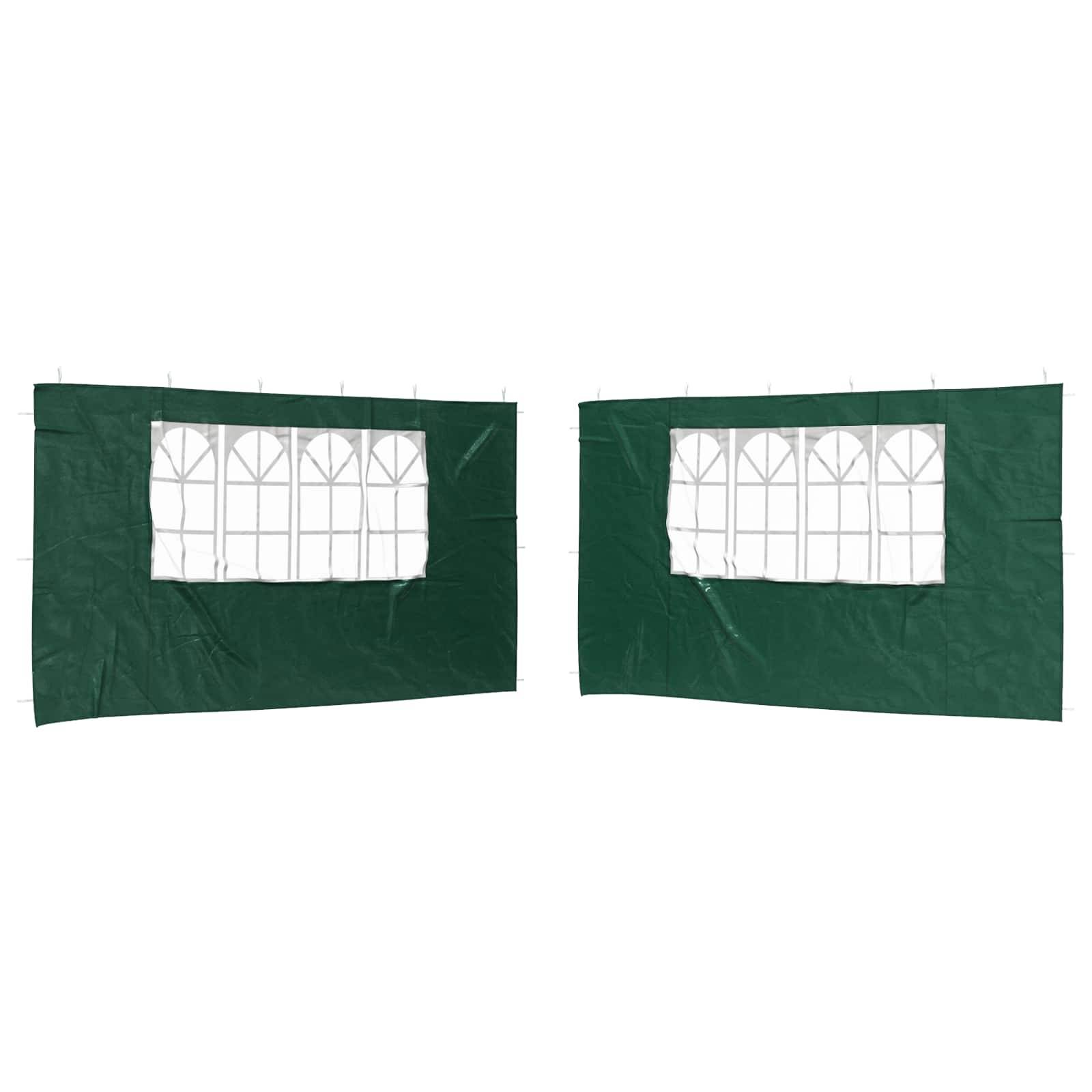 vidaXL Party Zelt Seitenteil 2 pcs 400 x 195 cm Grün PE und Stahl