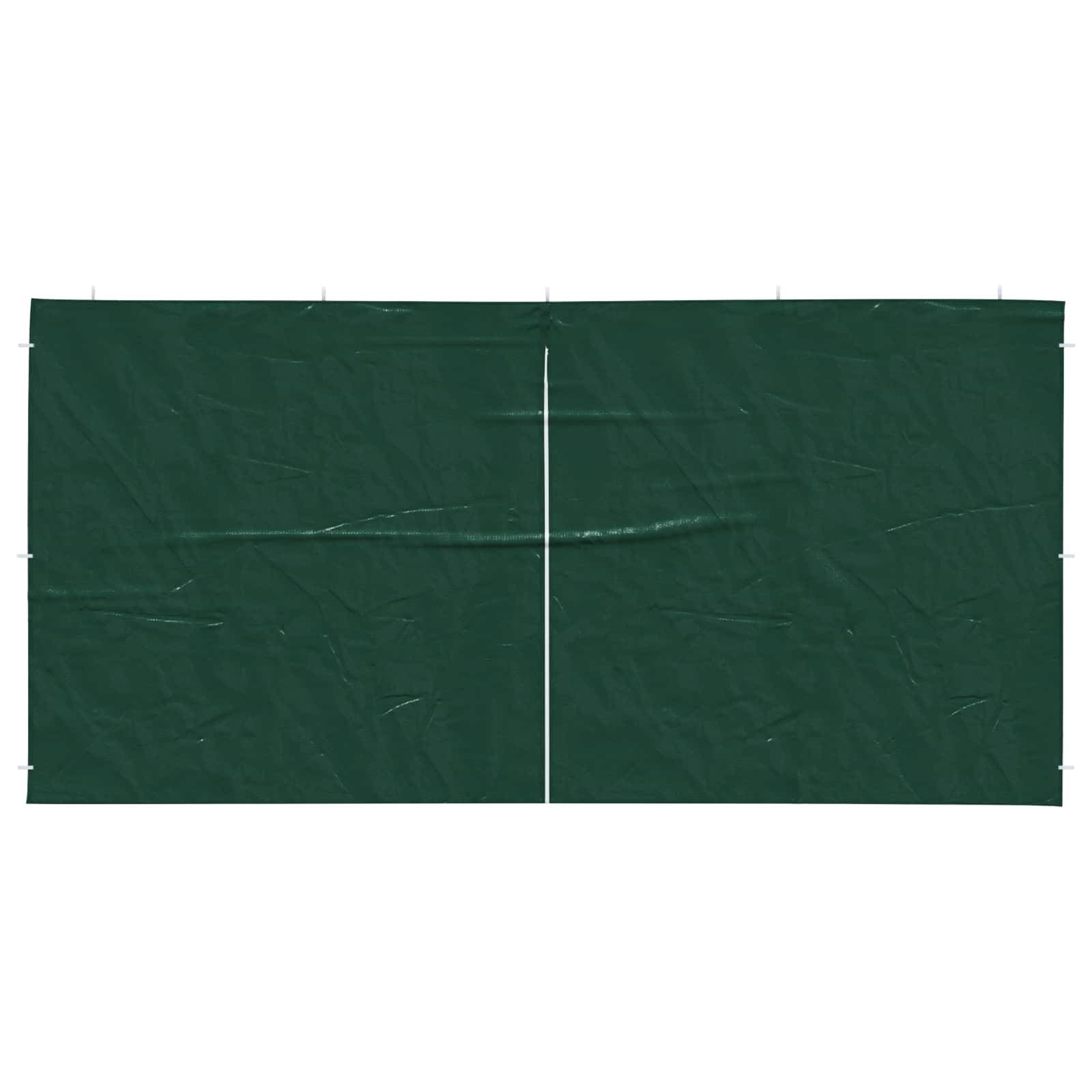 vidaXL Party Zelt Seitenteil 2 pcs Grün 400 x 195 cm PE und Stahl