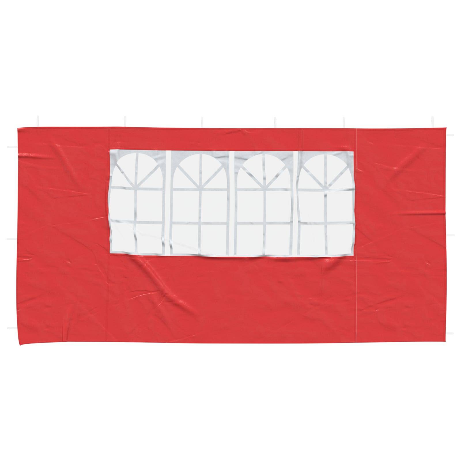 vidaXL Party Zelt Seitenteil 2 pcs 400 x 195 cm Rot PE und Stahl