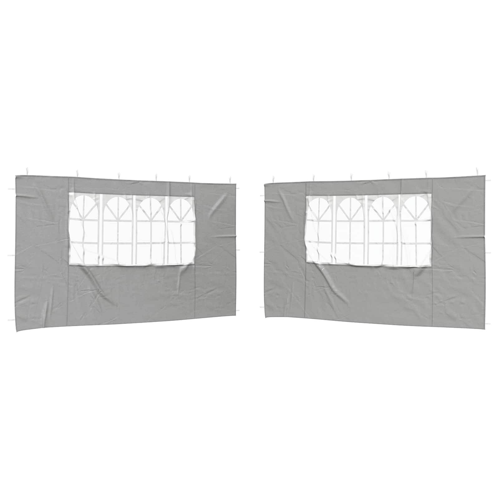 vidaXL Party Zelt Seitenteil 2 pcs 400 x 195 cm Hellgrau PE und Stahl