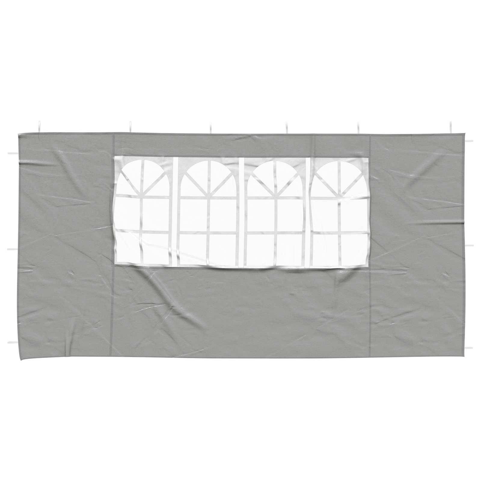 vidaXL Party Zelt Seitenteil 2 pcs 400 x 195 cm Hellgrau PE und Stahl