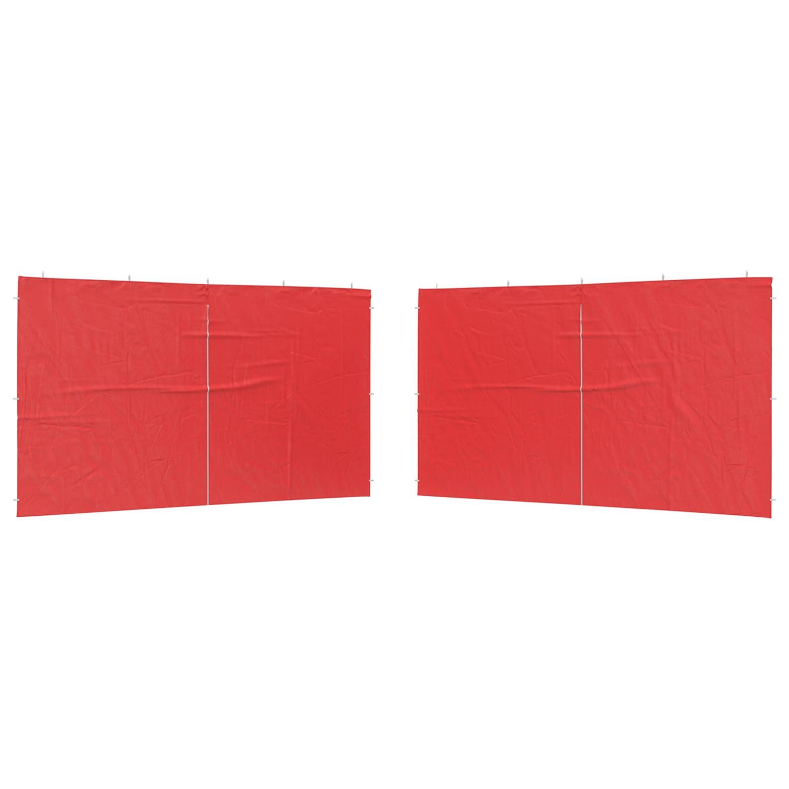 vidaXL Party Zelt Seitenteil 2 pcs Rot 400 x 195 cm PE und Stahl