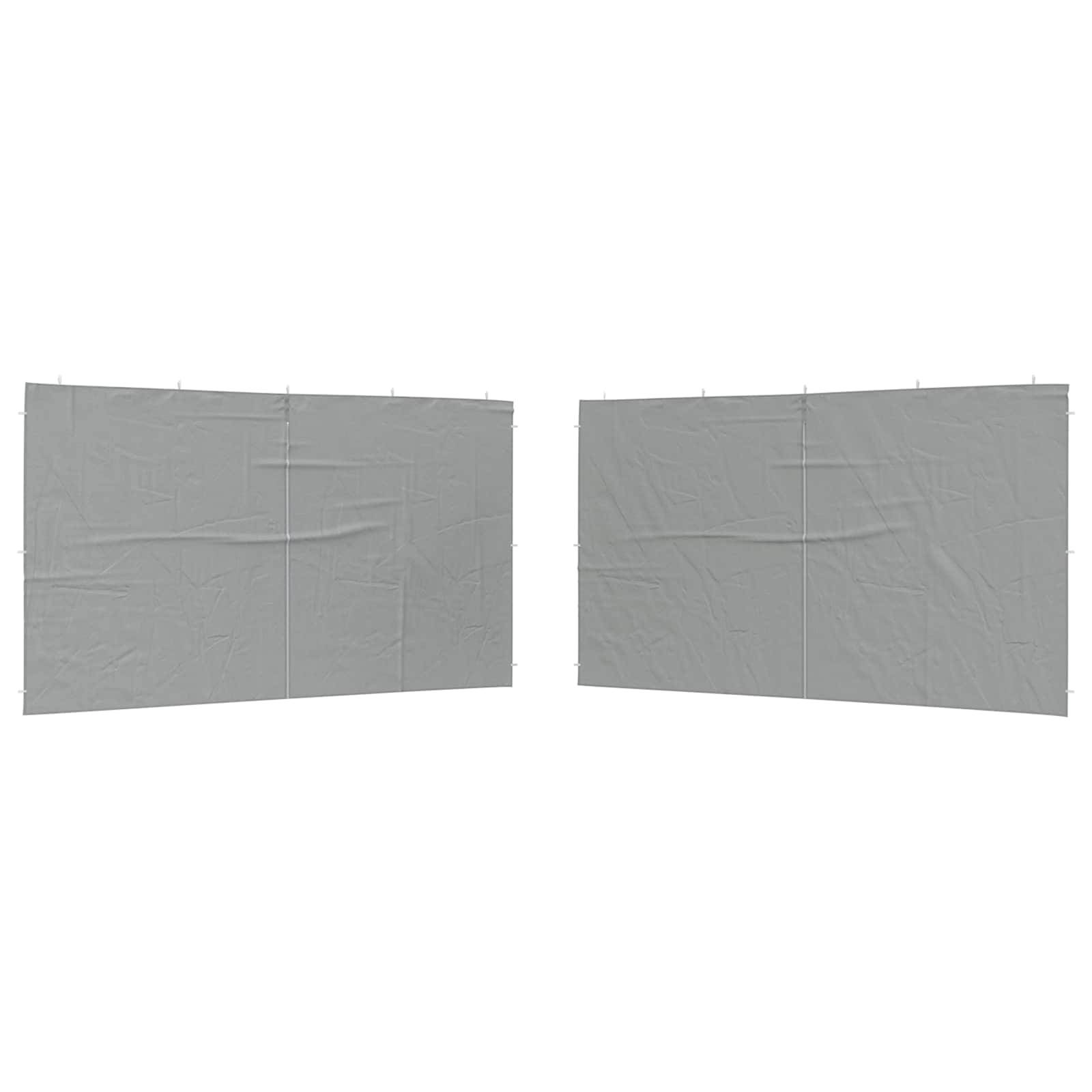 vidaXL Party Zelt Seitenteil 2 pcs Hellgrau 400 x 195 cm PE und Stahl