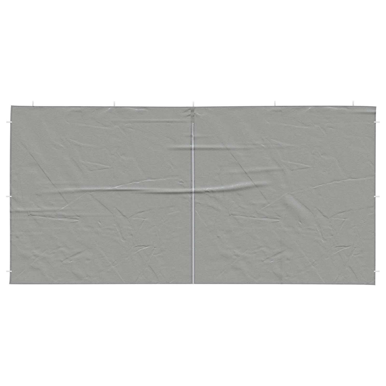 vidaXL Party Zelt Seitenteil 2 pcs Hellgrau 400 x 195 cm PE und Stahl
