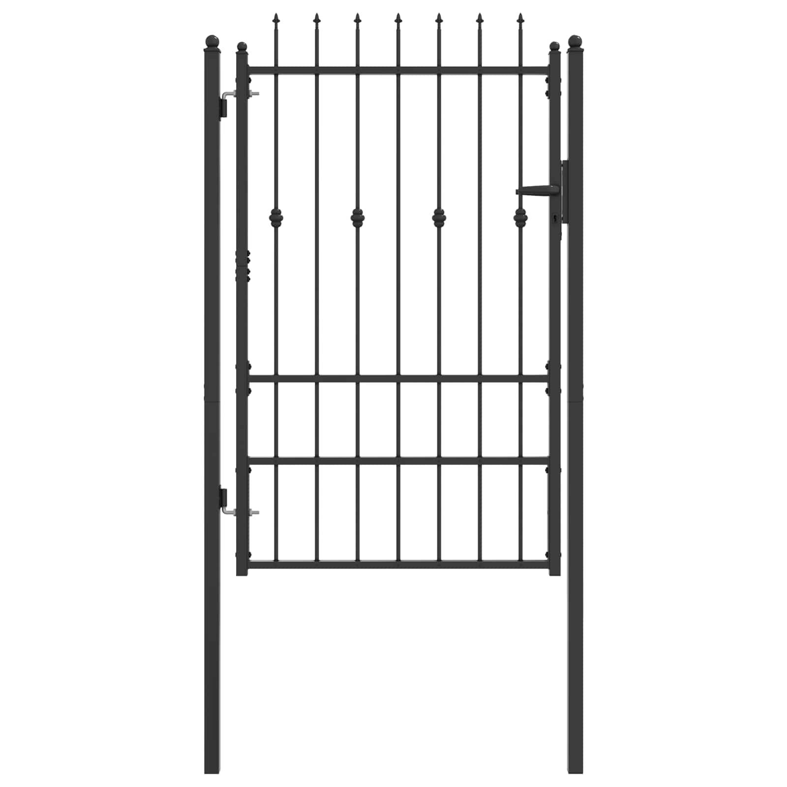 vidaXL Zauntor mit Schloss Asten Schwarz 150 x 88 cm Stahl