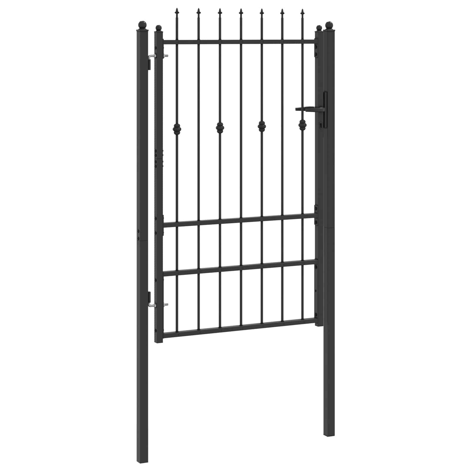 vidaXL Zauntor mit Schloss Asten Schwarz 150 x 88 cm Stahl