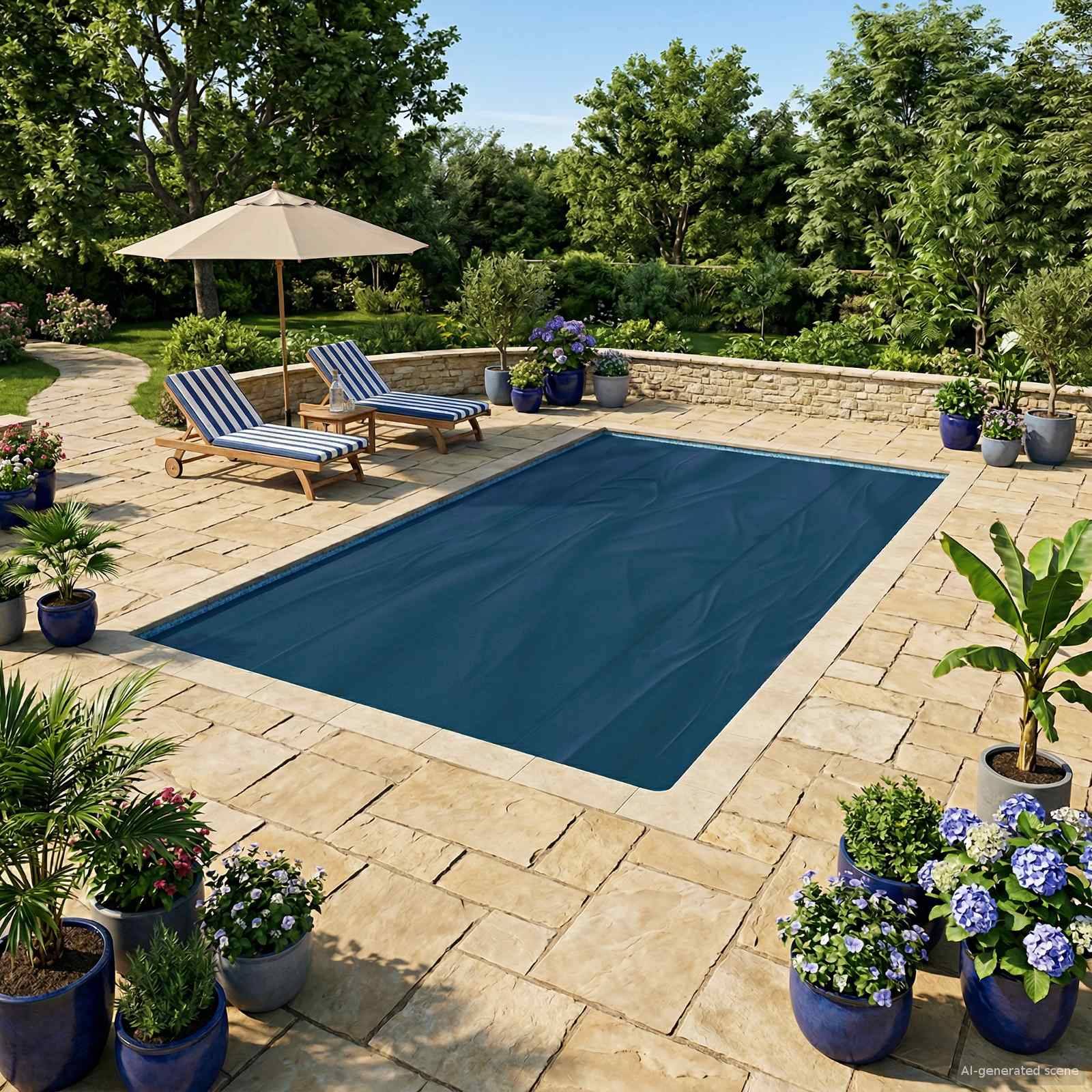 vidaXL Poolabdeckung Extra Schwer Schwarz und Blau 260 x 160 cm PE