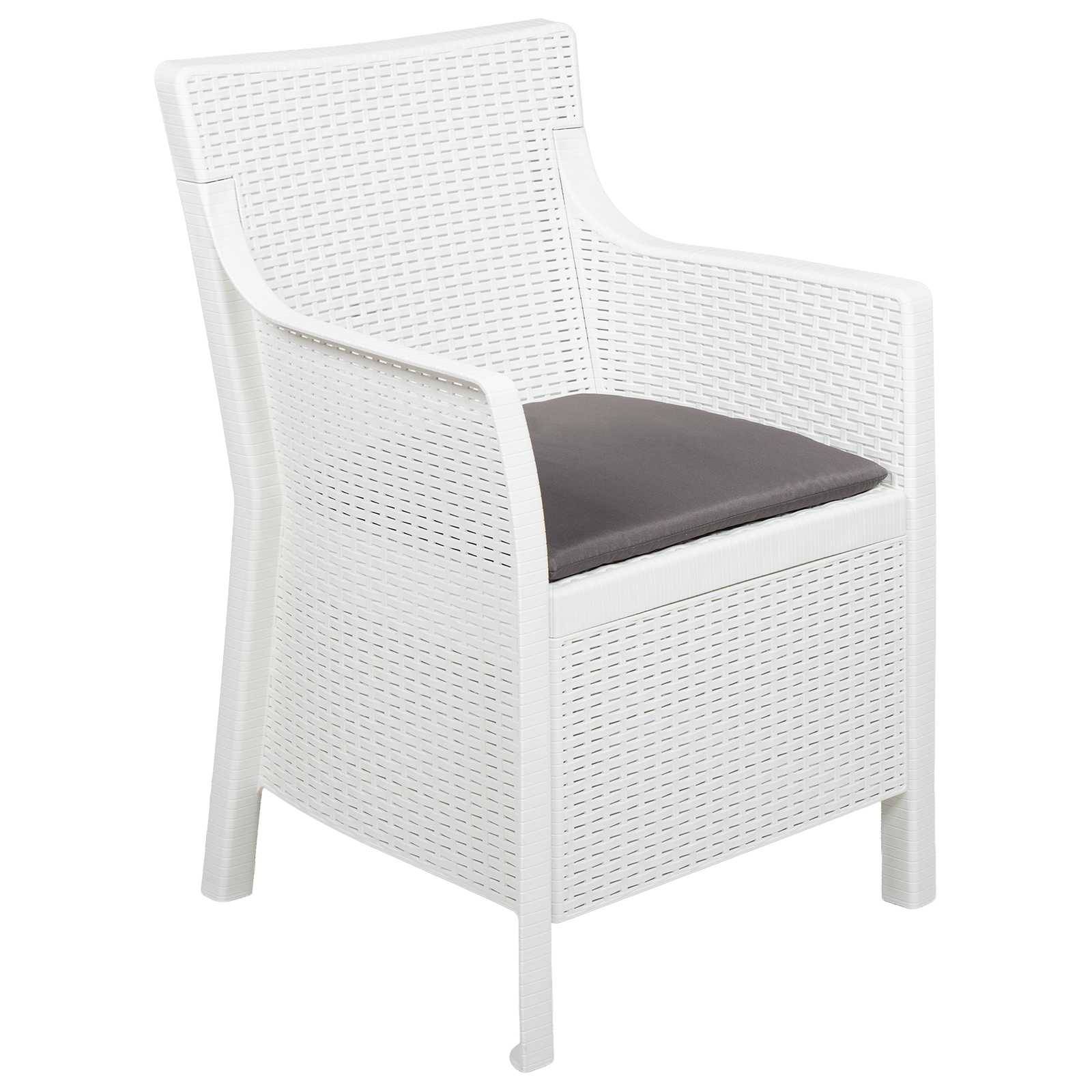 vidaXL Lounge-Set mit Kissen 3 pcs Weiß PP